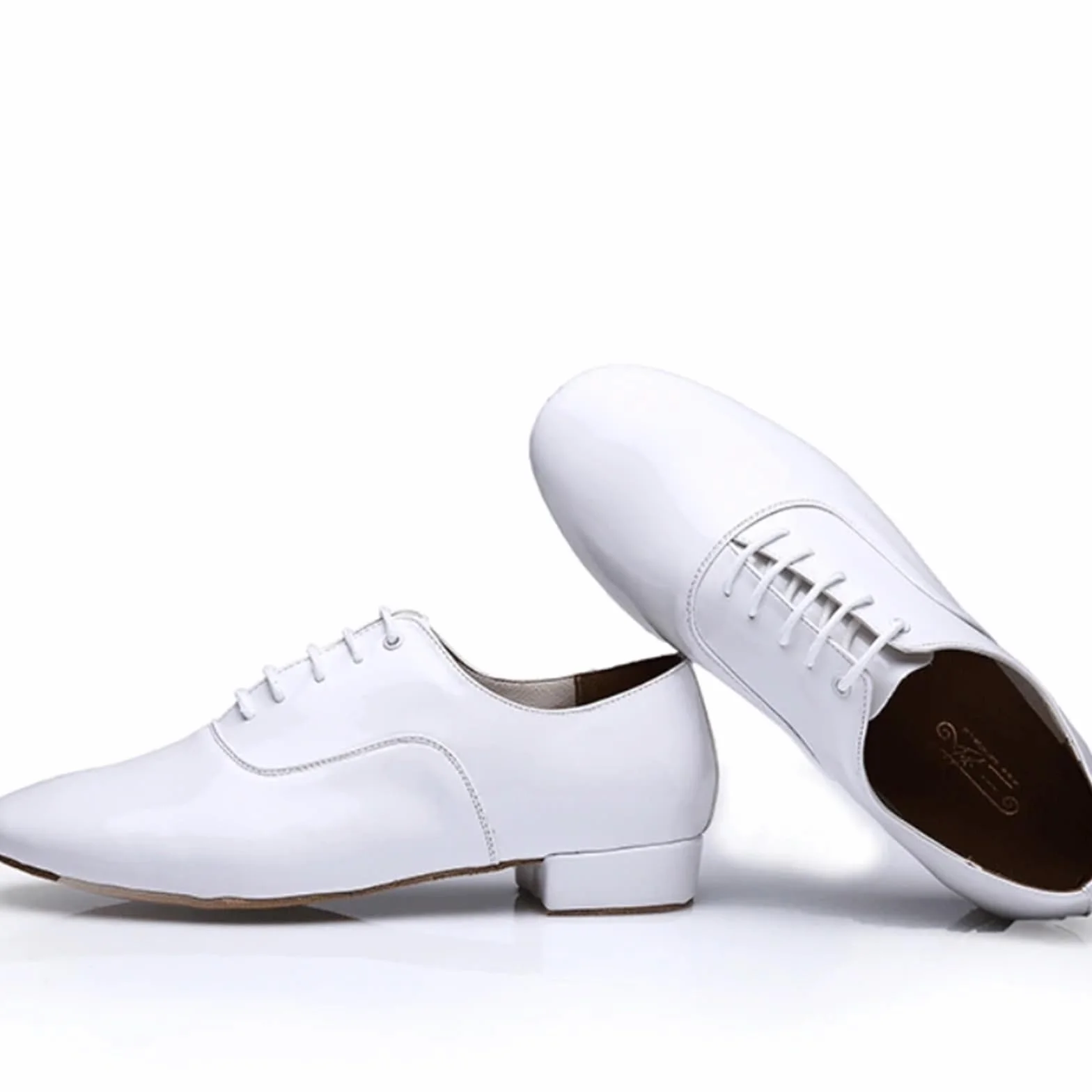 Scarpe da Ballo Latino Americano Uomo in Pelle Tango Sala da Ballo Standard Nazionali White 45