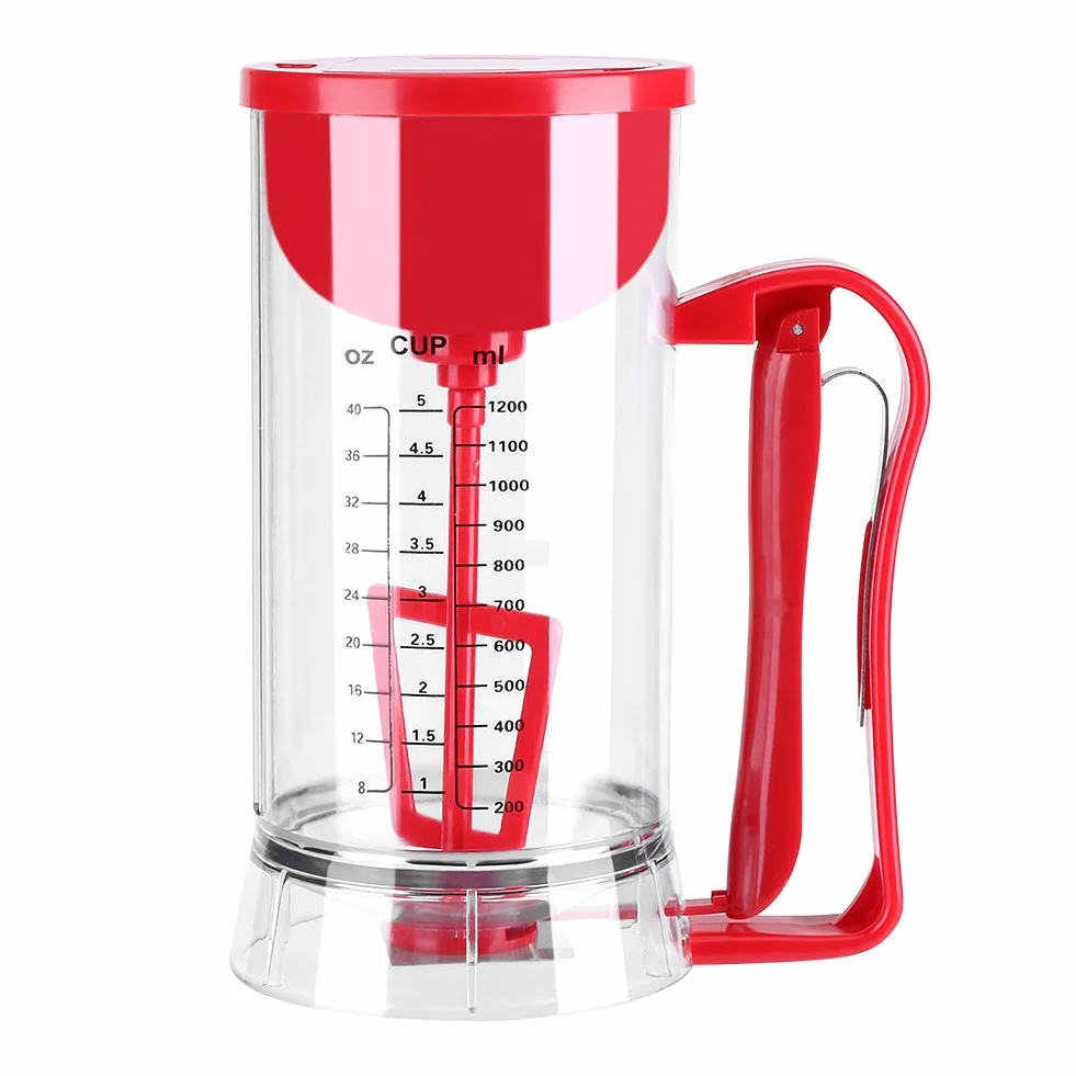 Dispenser per Pastella per Pancake 1200 Ml, Frullatore Elettrico, Dosatore per Cupcakes, Muffin, Ciambelle