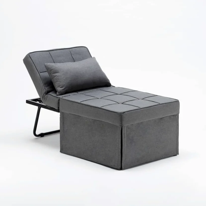 Produce Shop Pouf Poltrona Letto Pieghevole in Tessuto Sweet Relax - Grigio Scuro