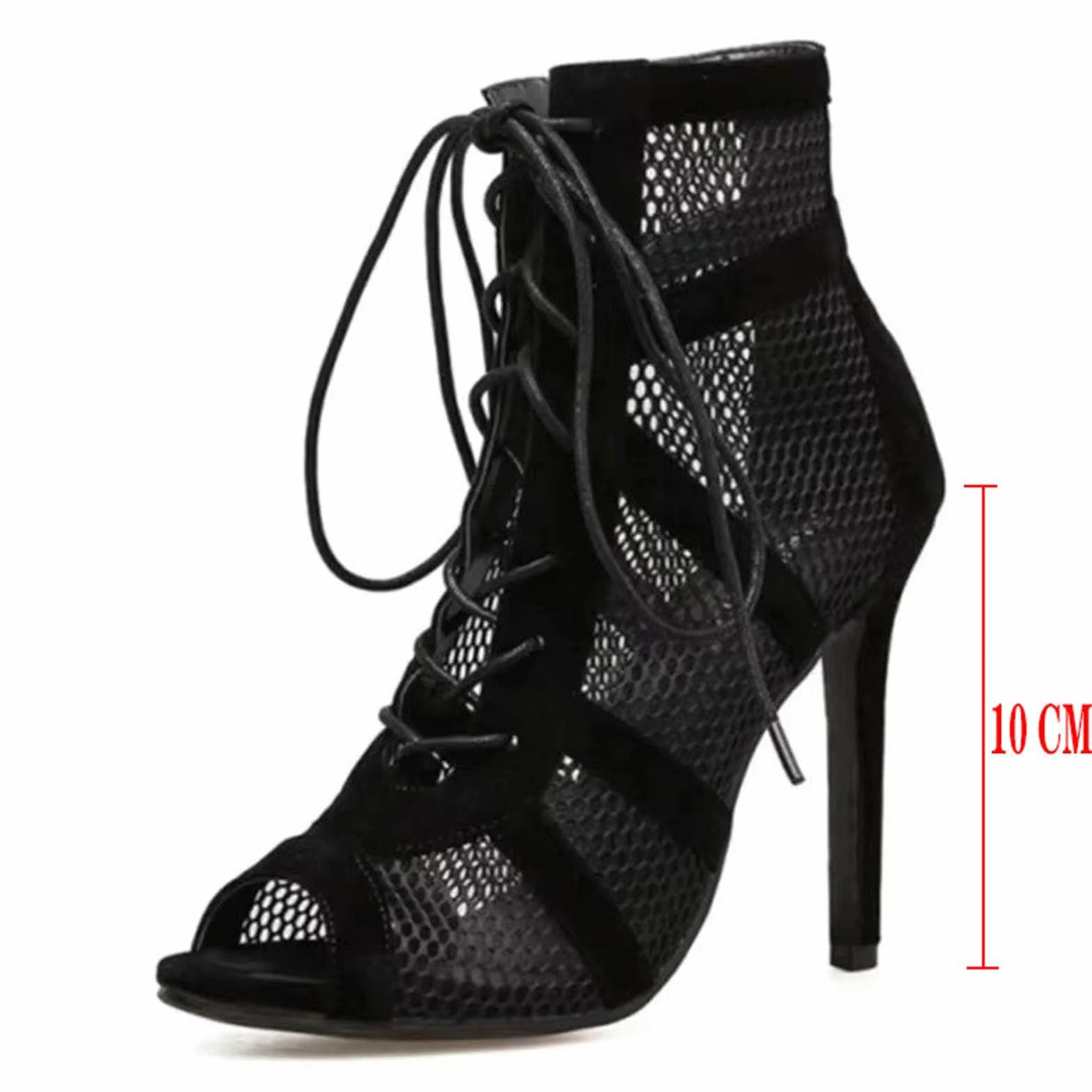 Heels Dance Class Bootie Scarpe da Ballo Donna con Tacco Alto Sexy in Rete, Eleganti Decollete Scarpes Tacco Punta Aperta, Tacchi Heels per Dance Performance Feste Giornaliere e Serali