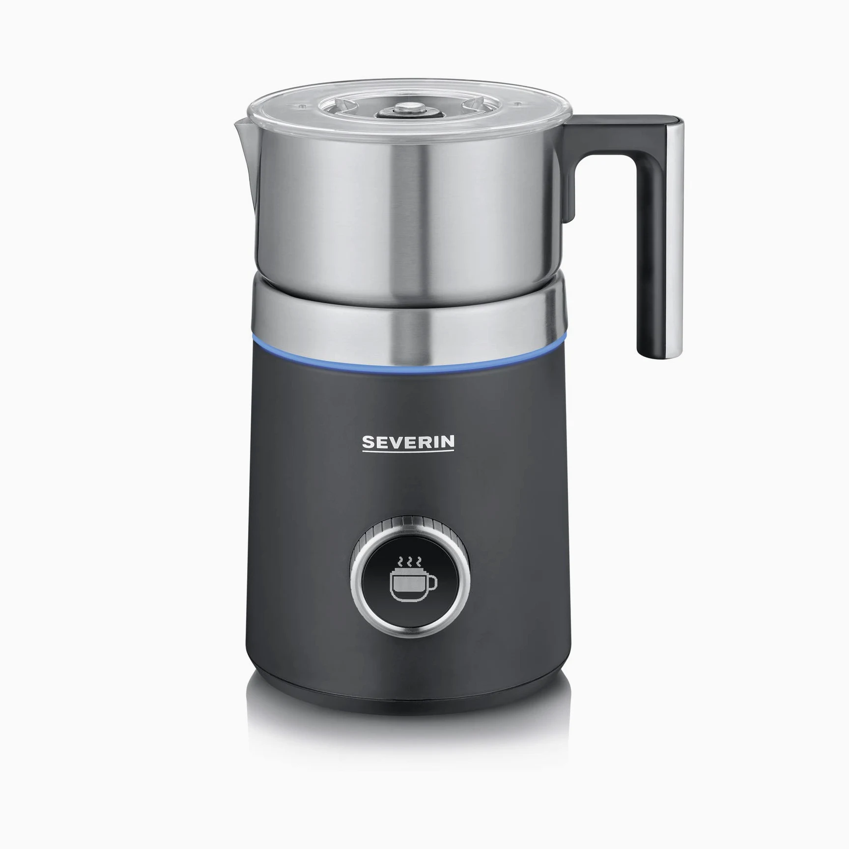 SEVERIN Montalatte Elettrico a Induzione, 700 ml, 500W, 13 programmi, Funzione Cioccolata Calda, Display OLED, Temperatura Regolabile, Contenitore Inox Lavabile, 19,5 x 15,5 x 25,0 cm, Nero - SM 3587
