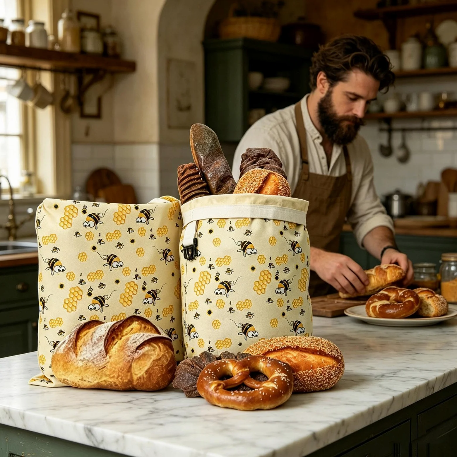 Sacchetti di d' per pane e alimenti, riutilizzabili | Sacchetti per il pane per cucina, congelatore, frigorifero, casa, vacanze