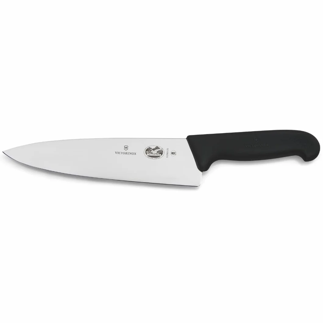Victorinox Fibrox Coltello da Chef 20 cm Lama Dritta Acciaio Inossidabile Nero