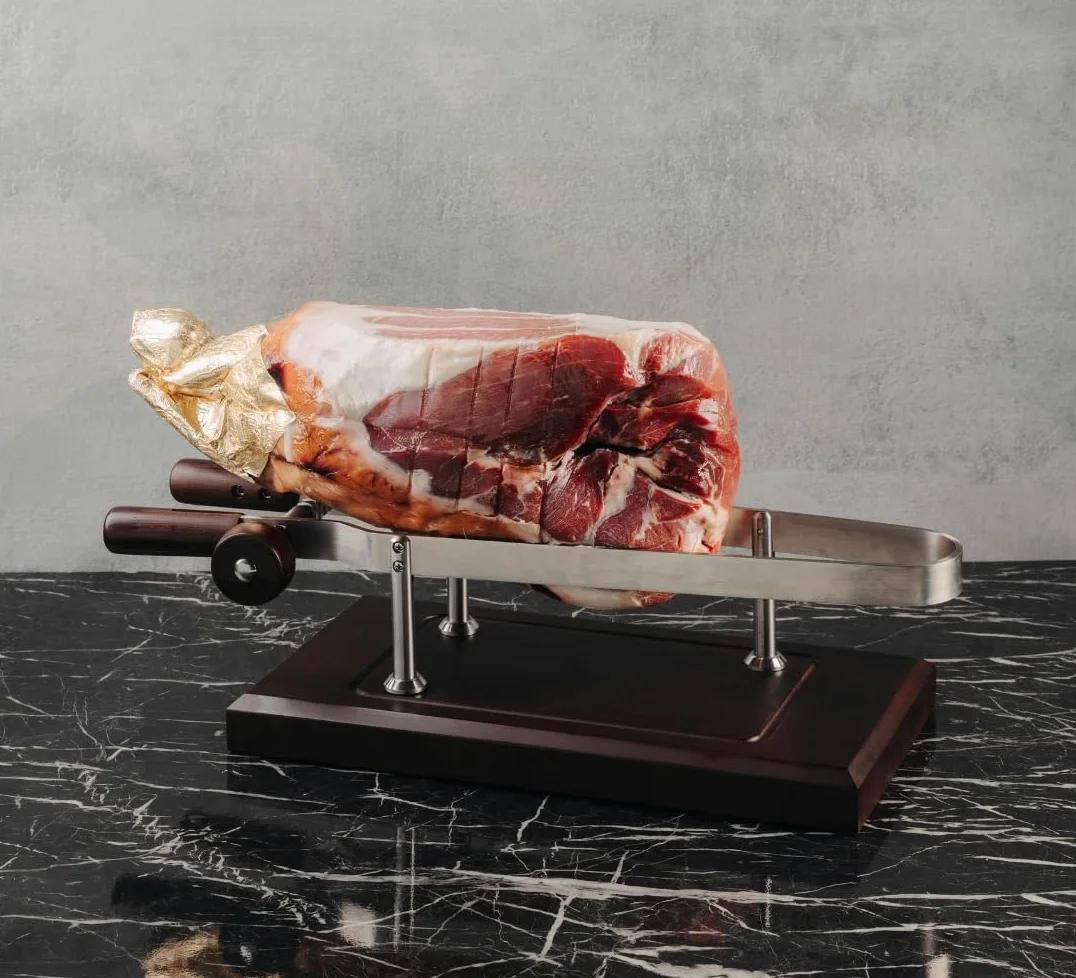 Berkel Morsa per prosciutto Italiano con Base in Legno Scuro