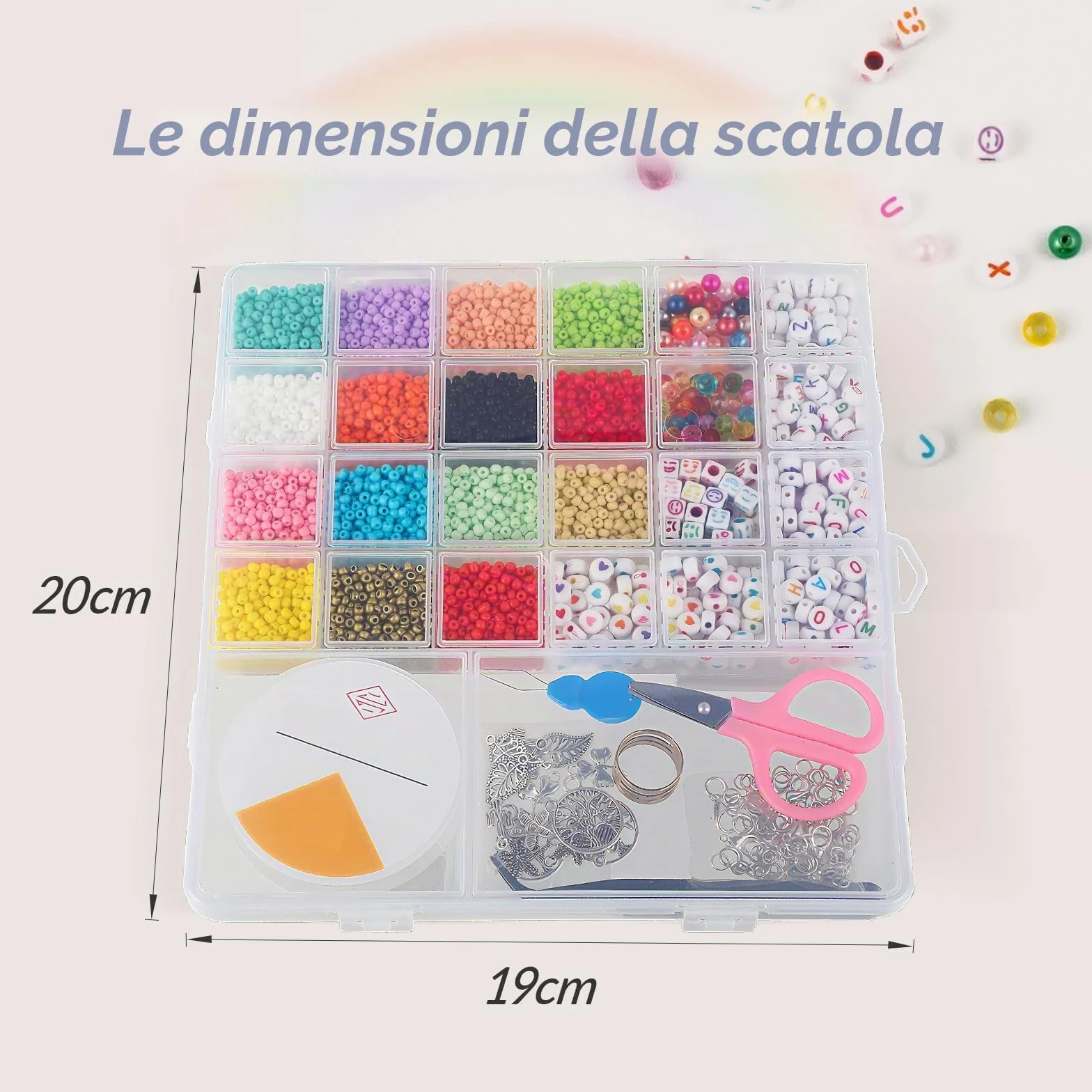 Kit per creare braccialetti con perline, 4500+ perline per braccialetti e collane fai da te, regalo artigianale per bambini