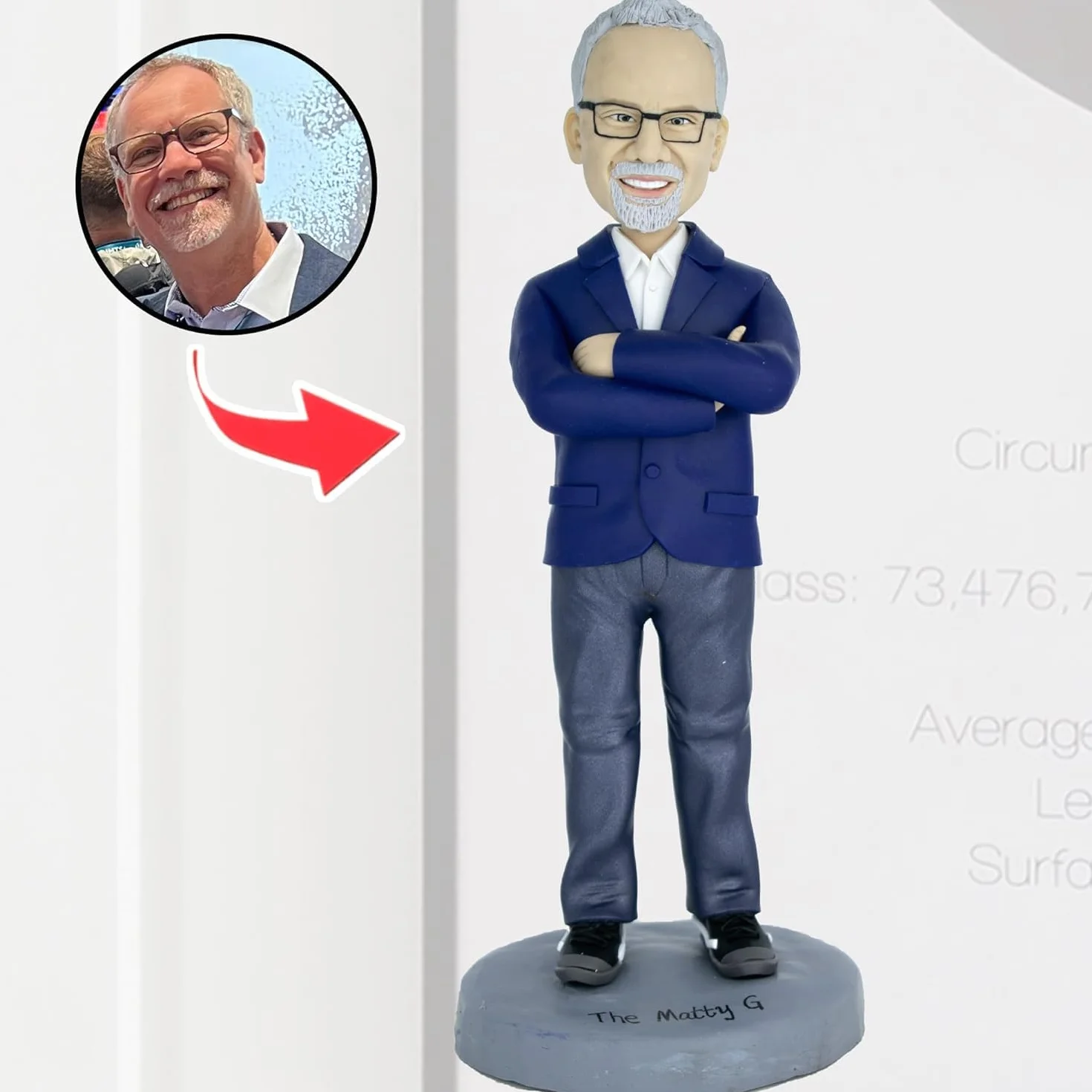 Statuetta Bobblehead Personalizzata - Bobble Head Regalo Con Foto Reale - Ornamento Da Tavolo per San Valentino, Natale, Compleanno, Matrimoni
