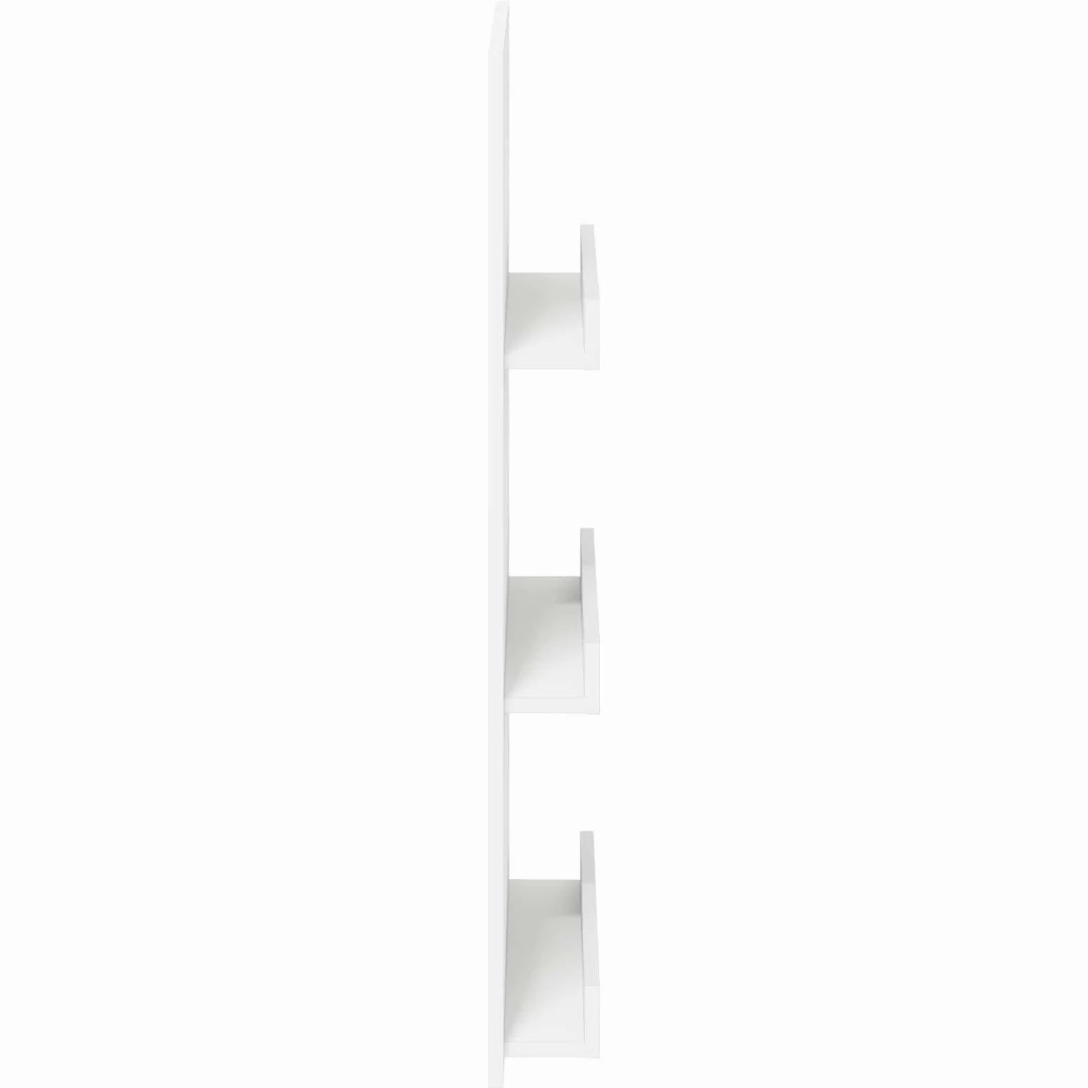 Portariviste bianco in legno 51 x 11 x 102 cm con 3 ripiani, versatile portariviste e organizer per soggiorno, ufficio e angolo di lettura