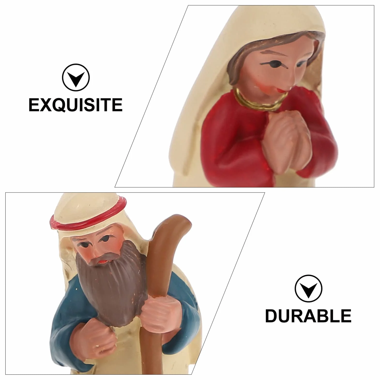 MAGICLULU Nativity Ornaments Scultura Religiosa in Resina 2.4 Pollici Mini Statua Sacra Famiglia Per Decorazioni Casa E Tavolo Natale