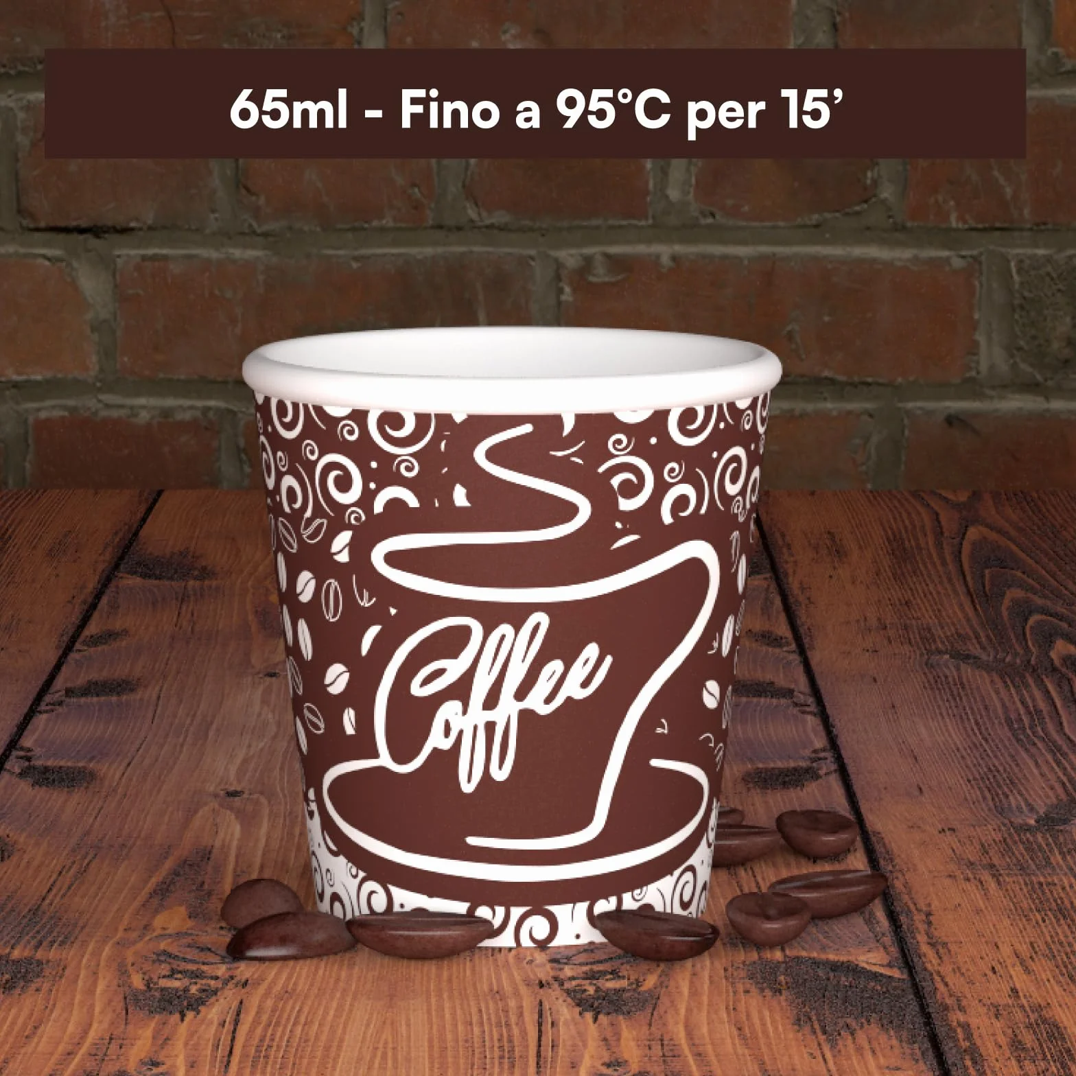 Eurocali Bicchierini in Carta per caffè 65ml Bicchieri Ecologici Biodegradabili Monouso