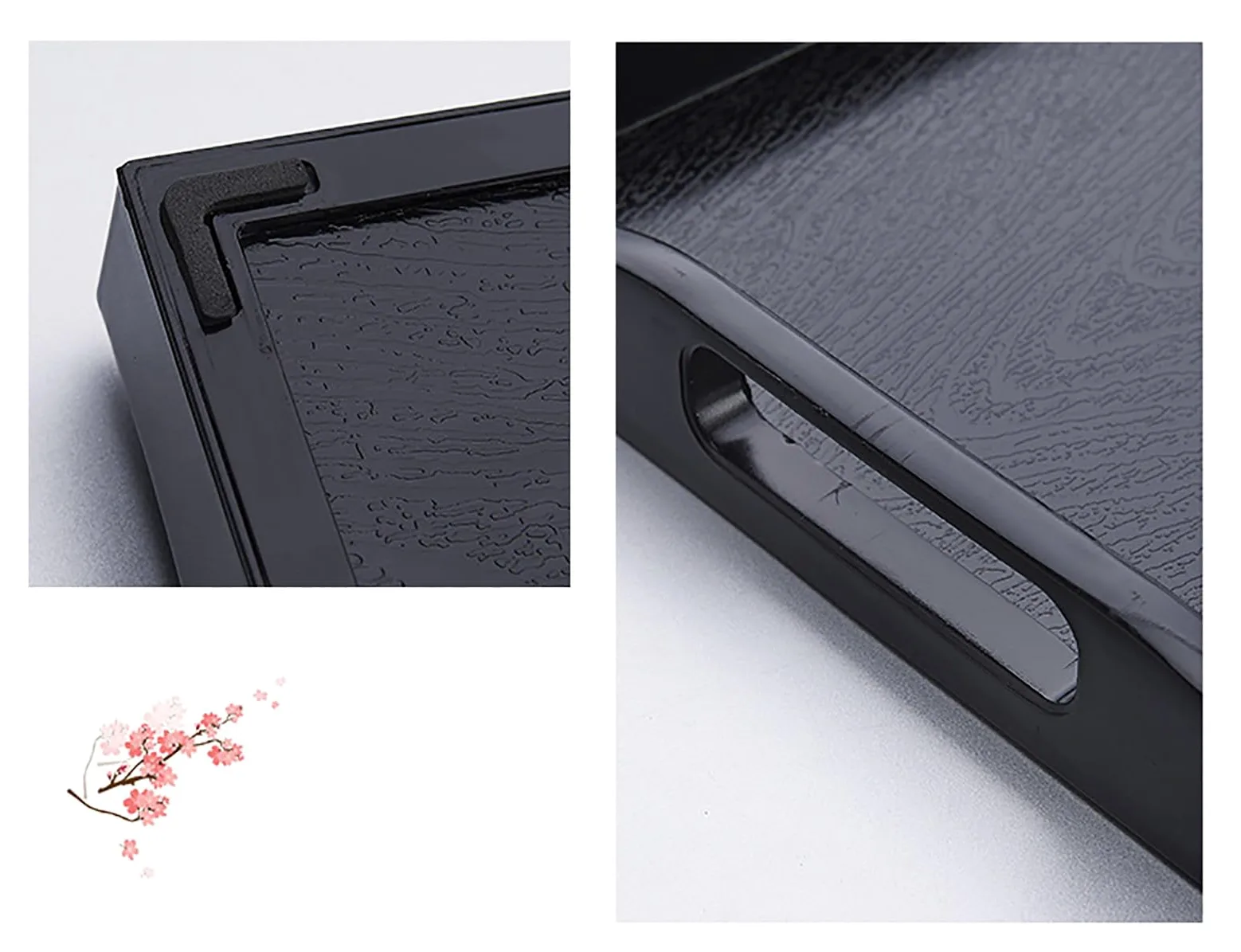 ROMOZ 2 PCS ABS Serving Tray with Handles, Home Decorative ABS Rectangle Platter Vanity Tray for Breakfast Dinner Drinks Kitchen Dining Living Bathroom Restaurants 60 * 40 * 2.8CM
