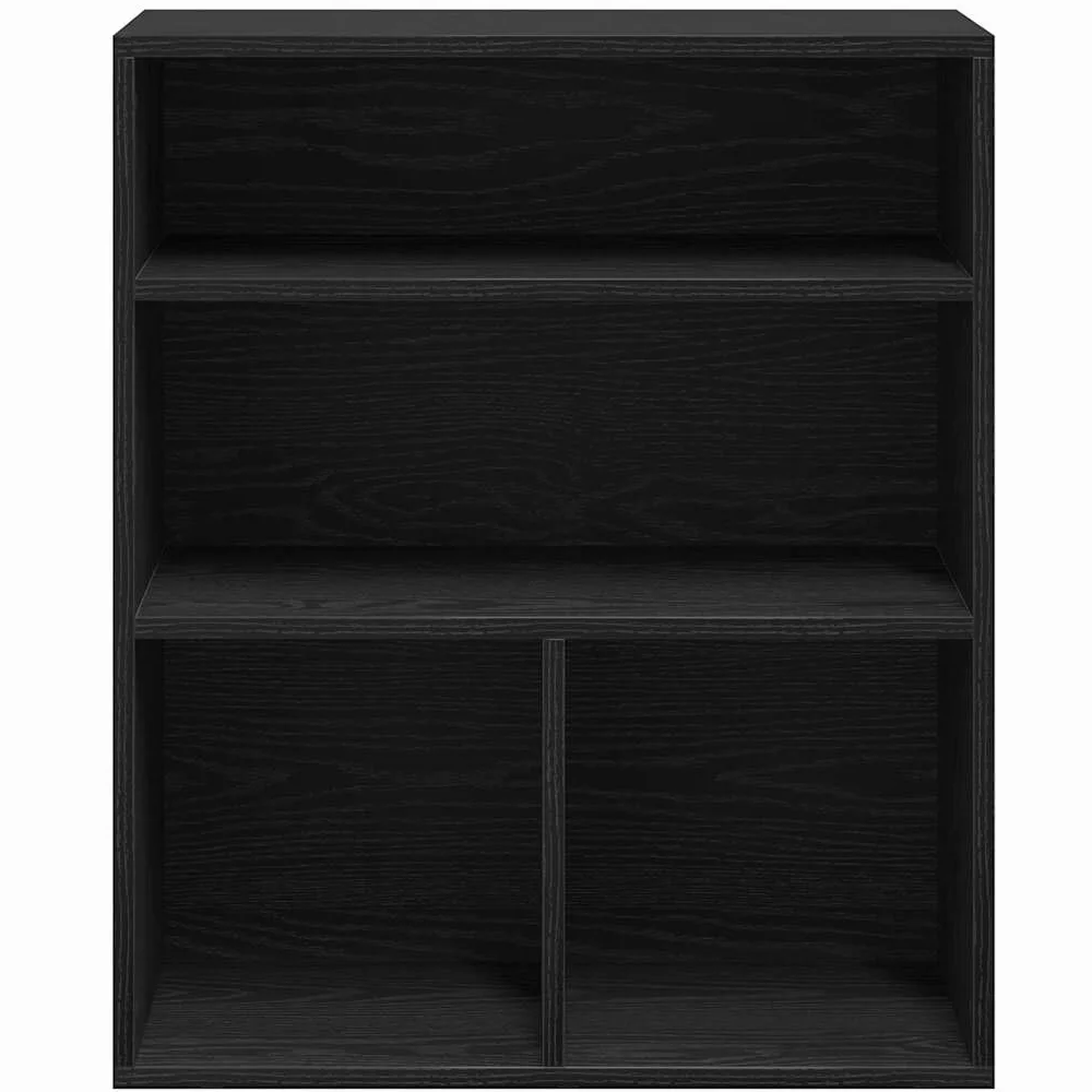 Libreria nera in legno 60 x 30 x 71,5 cm, autoportante, salvaspazio, come divisorio per libri, raccoglitori, decorazione in soggiorno o ufficio