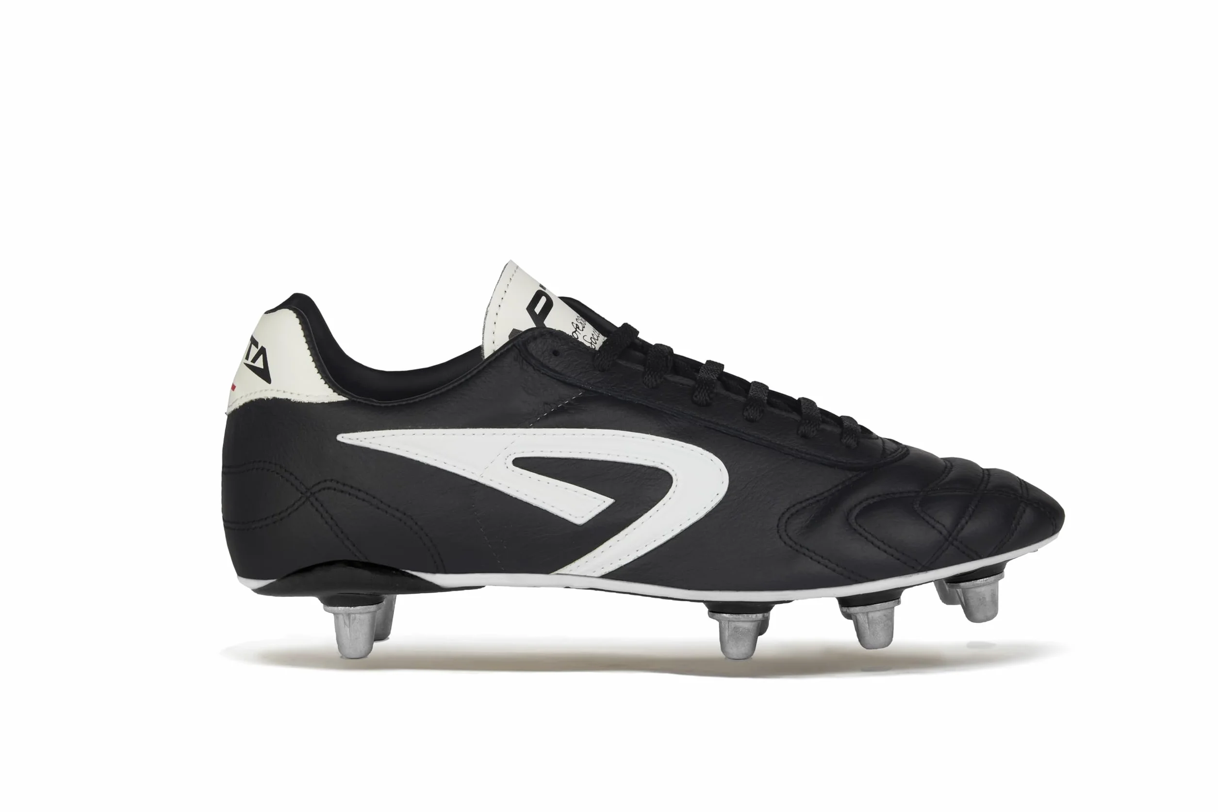 Scatto Rugby | Scarpe da Rugby in Vera Pelle | Stabilità, Potenza e Controllo in Mischia su Terreno Naturale | Suola con Tacchetti in Alluminio 8 Studs e Plantare Anatomico Antishock | Made in Italy