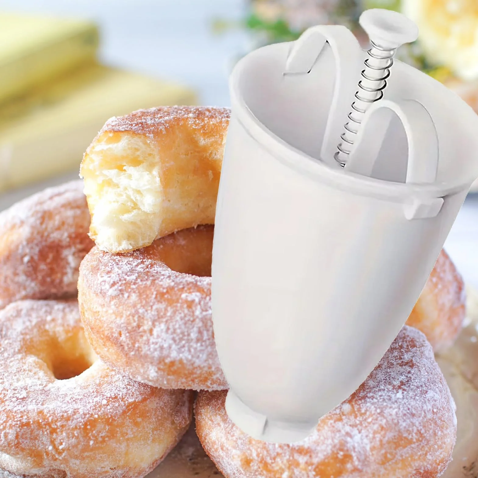 ciambella portatile ciambella taglierina strumento di cottura in plastica dispenser di pasta fatta in casa fritta stampo per la produzione di pasticcini da cucina