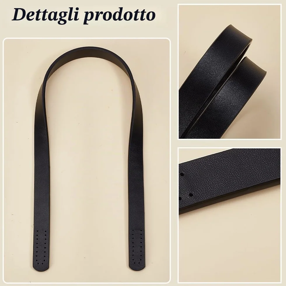 PH PandaHall Manici per Borsa in Pelle 64cm Nero Cinturino Ricambio Accessori