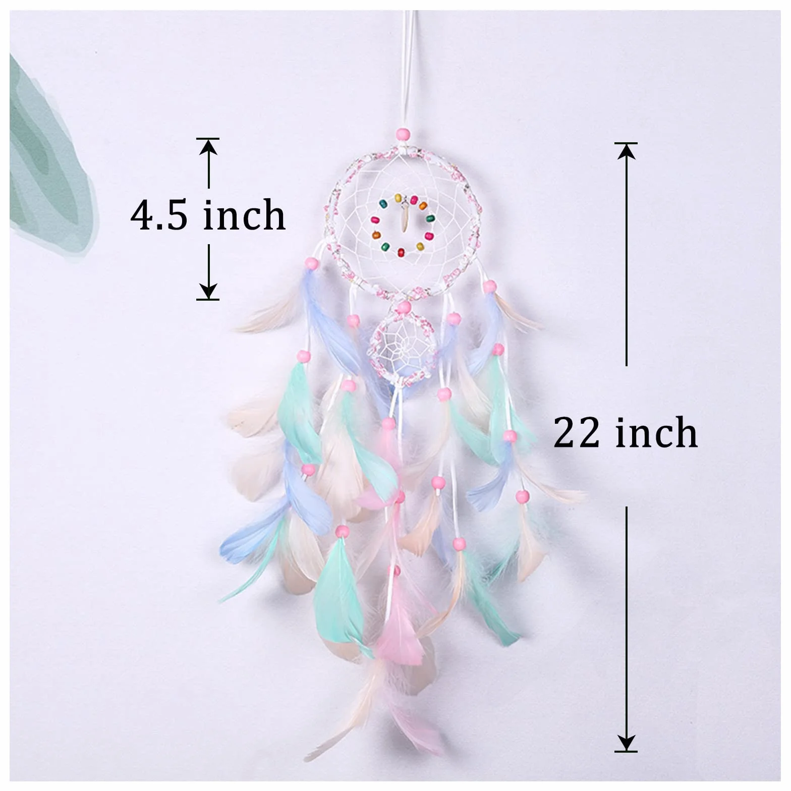 FuninCrea Acchiappasogni Fatti a Mano in Macramè, Kit Dream Catcher 3D con Pizzo Intrecciato, Decorazione Parete Sospesa Rosa