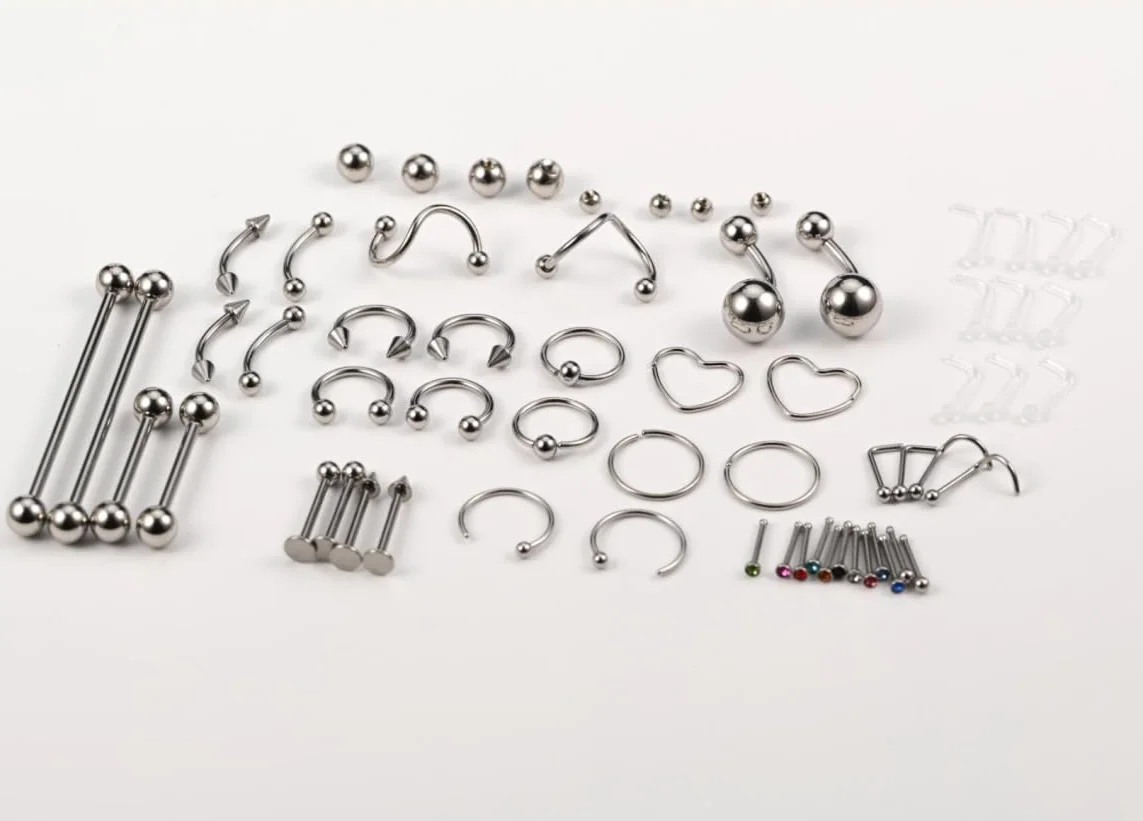 AceFun Piercing naso titanio G23 acciaio 1.5mm 2mm 2.5mm 3mm diamante forma L Screw uncino 1 pezzi gioielli con zirconi