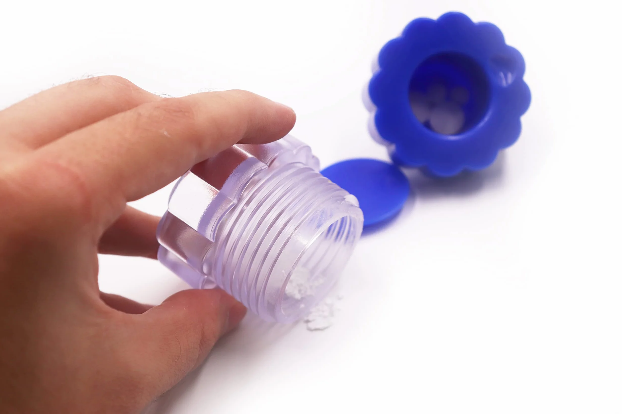 KMINA Frantoio Manuale per Pillole x2, Mortaio Portatile in Plastica, Schiaccia Pastiglie