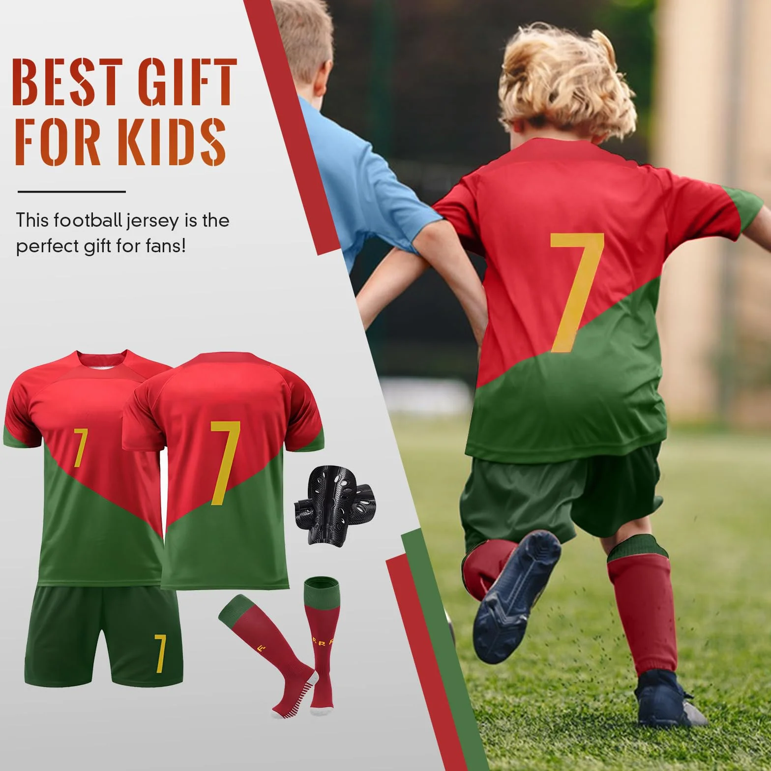 Sternstunde Set di Maglie per Bambini, Maglie da Calcio per Bambini, Maglie da Calcio per Ragazzi, Magliette Sportive per Ragazzi, Magliette da Calcio E Calzini