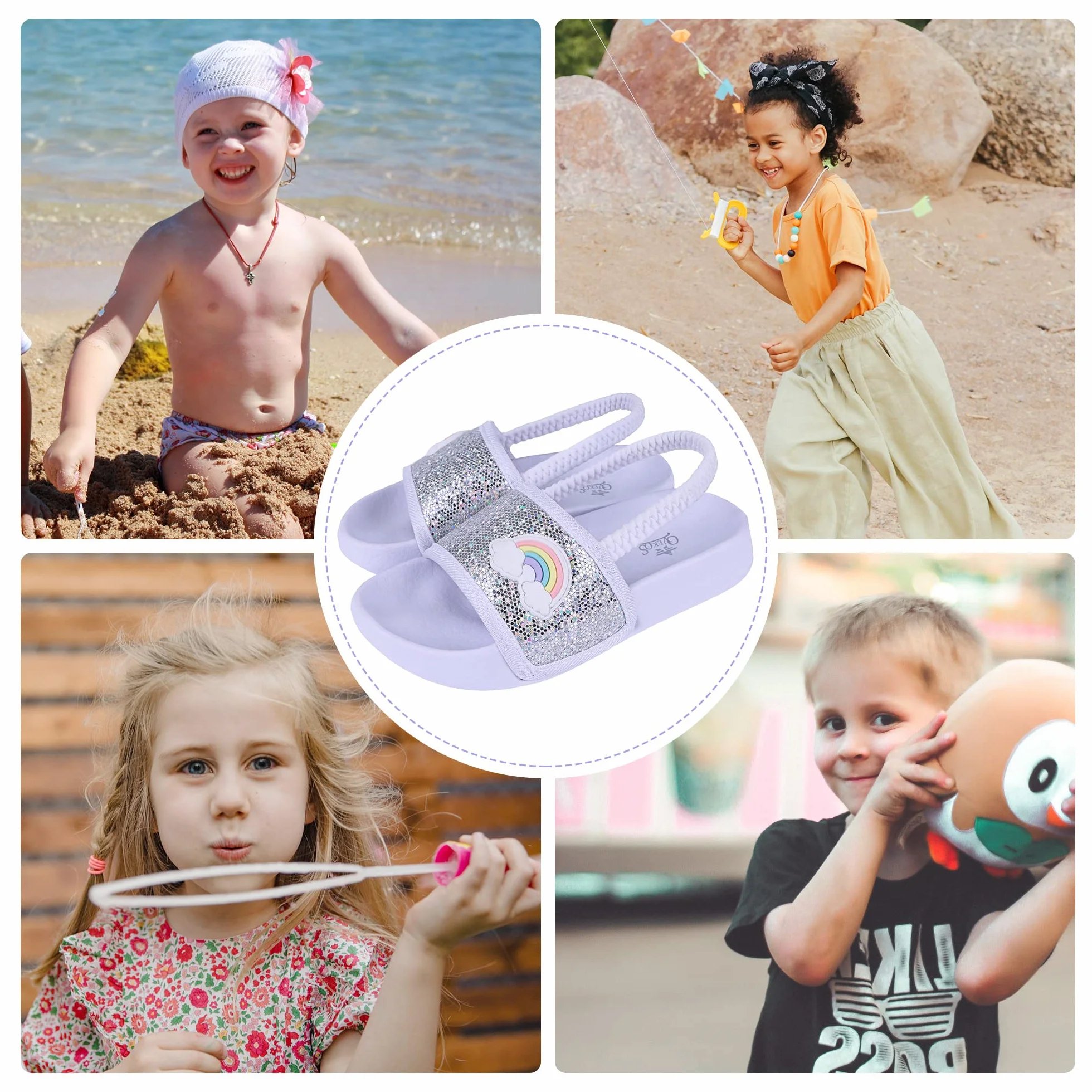 Youecci Ciabatte da Spiaggia per Bambini Pantofole da Bagno Ragazzi Ragazze Scarpe da Piscina Estive Sandali Unisex 20-31EU