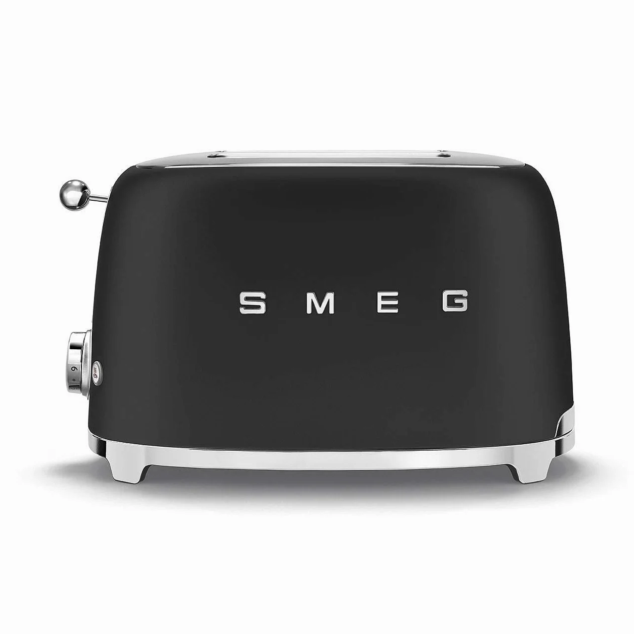 Smeg, Tostapane 2x2 TSF01BLMEU, 2 Scomparti da 36mm, 6 Livelli di Doratura, Funzione Riscaldamento, Scongelamento e Bagel, Espulsione Automatica del Pane, Cassetto Raccoglibriciole, 950W, Nero