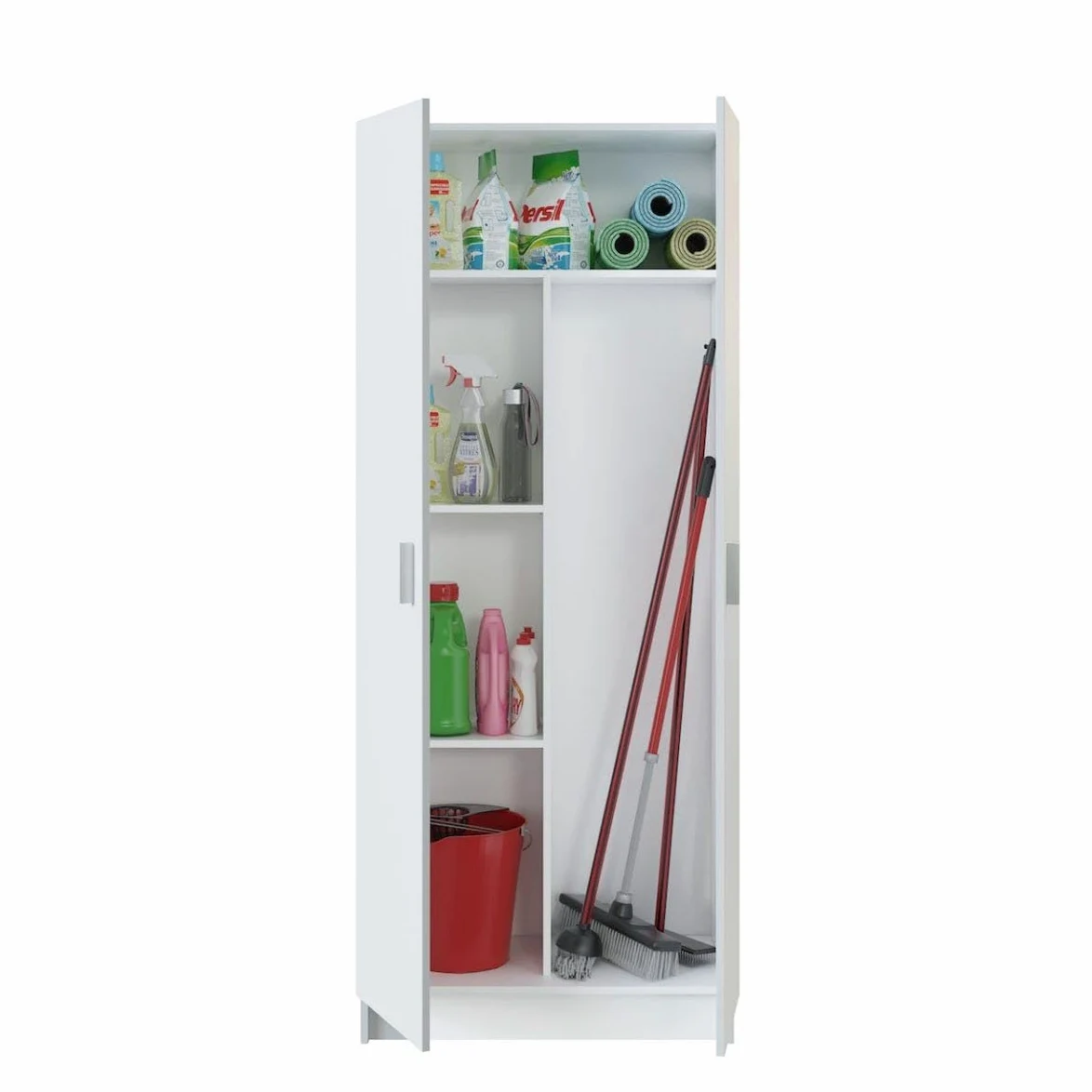 Trentiner Armadio portascope con 2 ante e 2 ripiani regolabili in altezza e estraibili salvaspazio H: 108 cm L: 55 cm rovere | Creta
