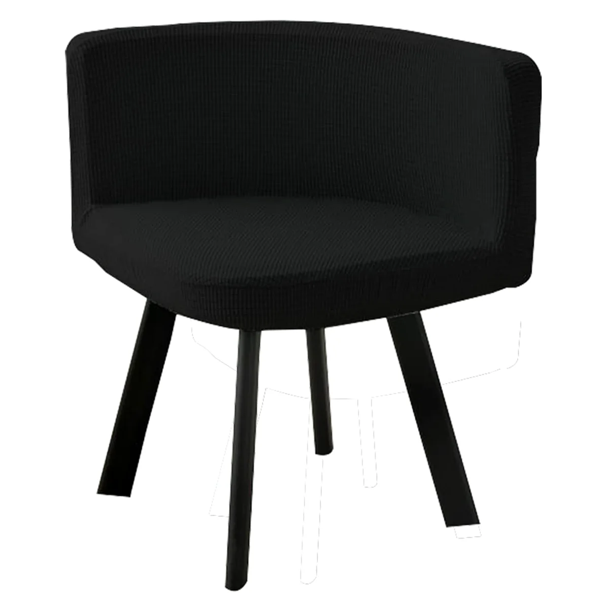 Set di 2 coprisedia elasticizzati curvi per sala da pranzo, coprisedia da ufficio a triangolo nero, per soggiorno, sedia a semicerchio, protezione elastica per sedia da ufficio