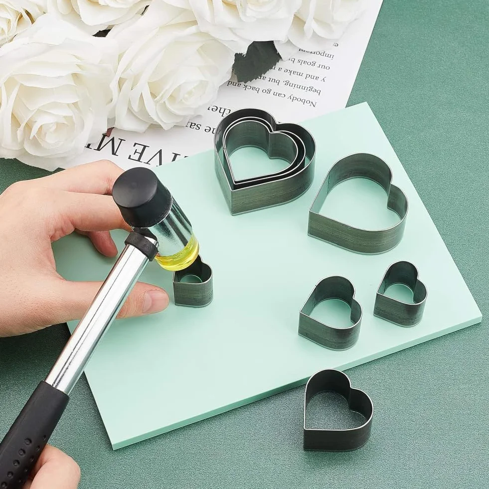 Tyenaza 8 Pezzi Utensile per Taglierina per Punzonatura Cava, Set di Fustella per Punzonatura in Pelle in Acciaio Legato con Scatola di Immagazzinaggio a Mano per Pelle, Argilla o Gioielli Fai-da-Te