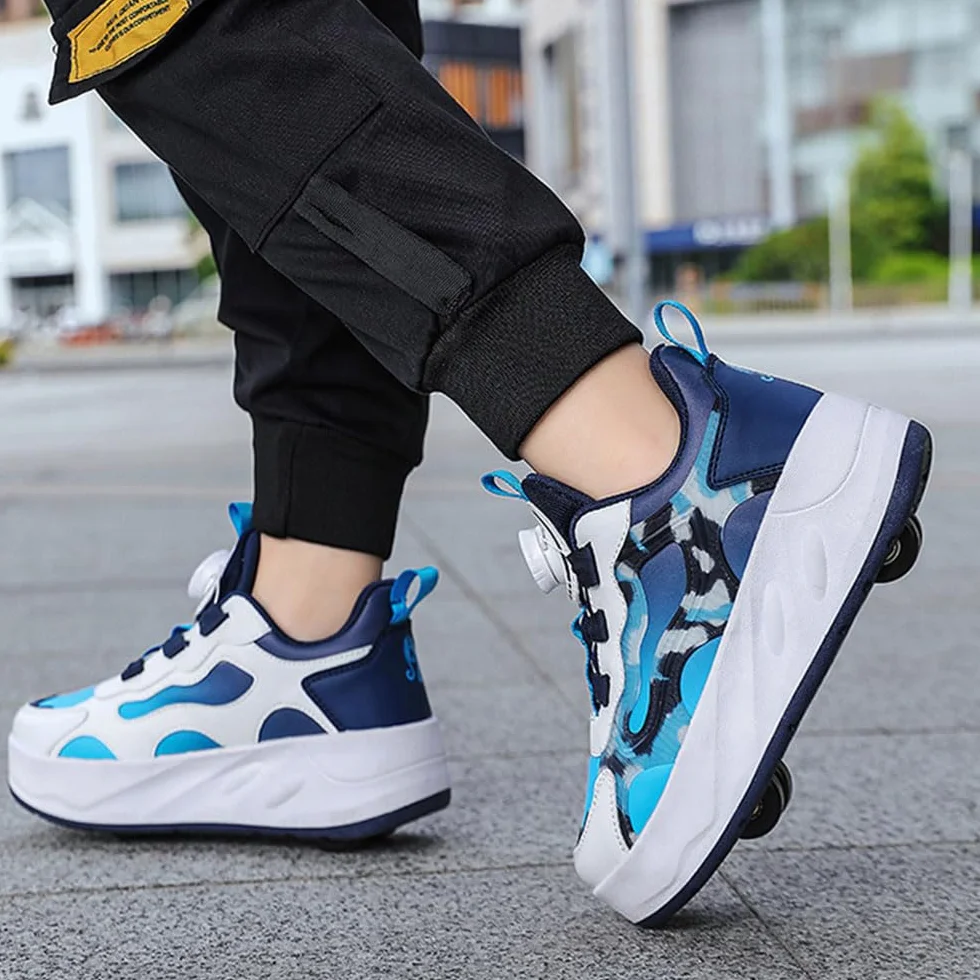 ENEN Scarpe con Rotelle Bambina Sportive Scarpe da Skateboard 4 Ruote Sneakers Outdoor Multisport Dimensioni 30-42 EU