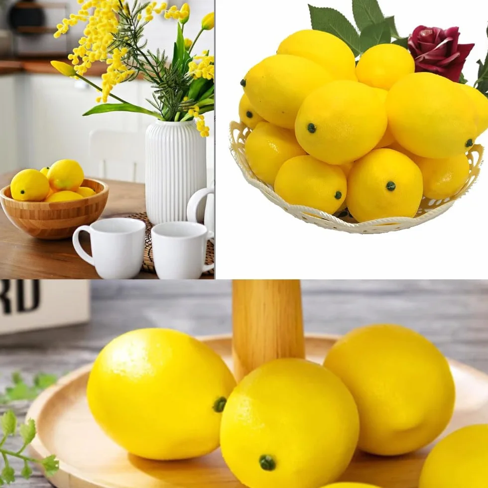 Limoni Artificiali Gialli 6 Pezzi Decorazione Tavolo Centro Tavola Estate