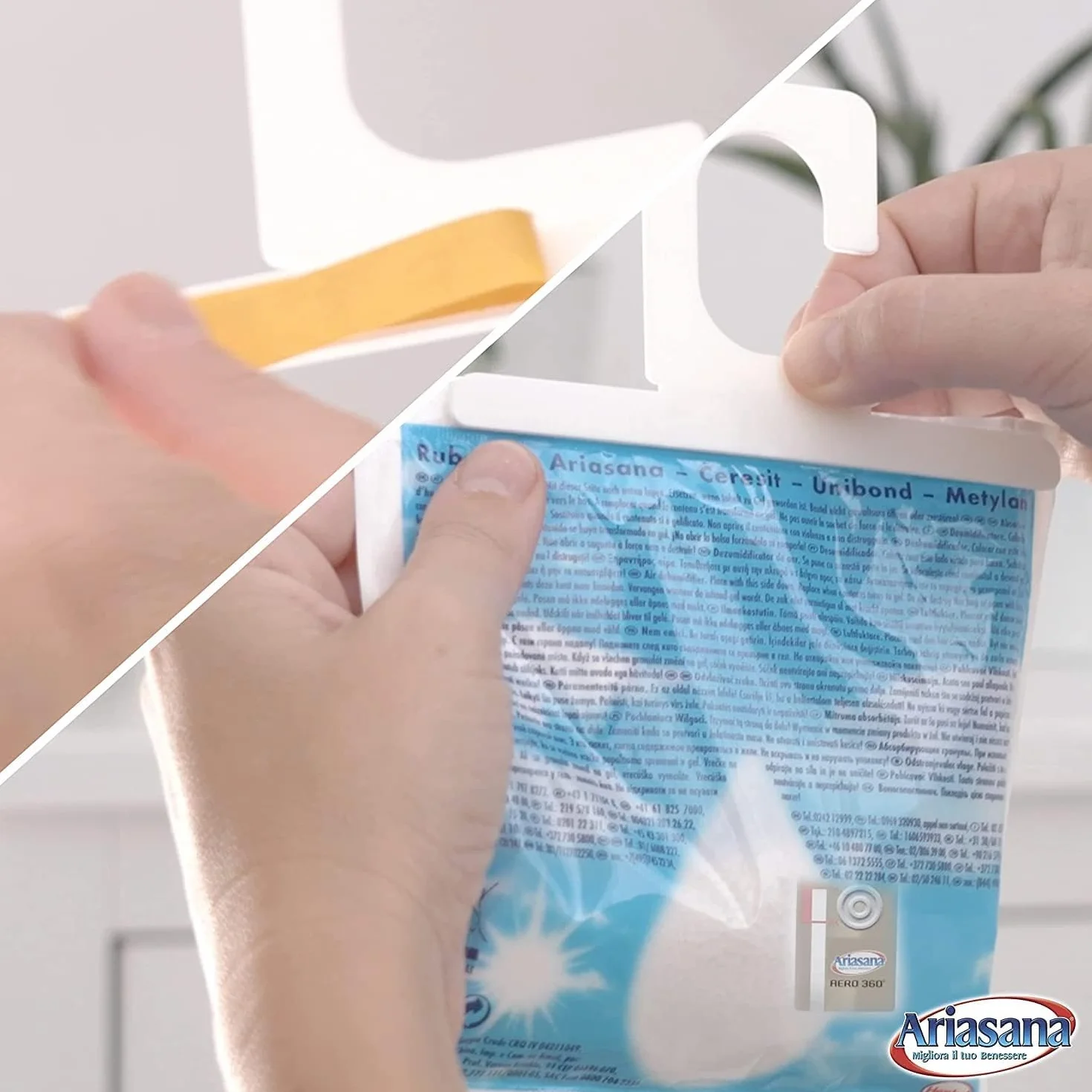Ariasana Minifresh Coccole di Vaniglia Sacchetti profumati, Sacchetti assorbi umidità armadio e deodoranti 2 in 1, Profumatore armadio, cassetti e piccoli ambienti, sacchetti 2x50g