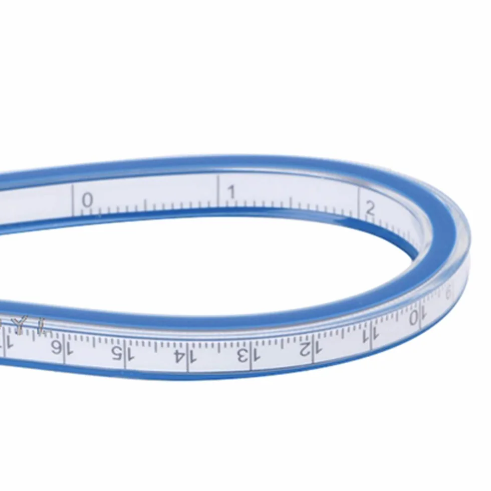 Righello di misurazione flessibile in vinile curvo doppio lato 40 cm per disegno ingegneria e indumenti