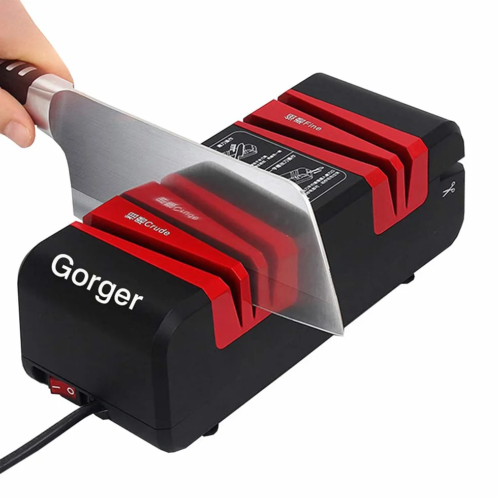 Affilacoltelli Elettrico Professionale con Design Antiscivolo ed Ergonomico per Riparare Lame