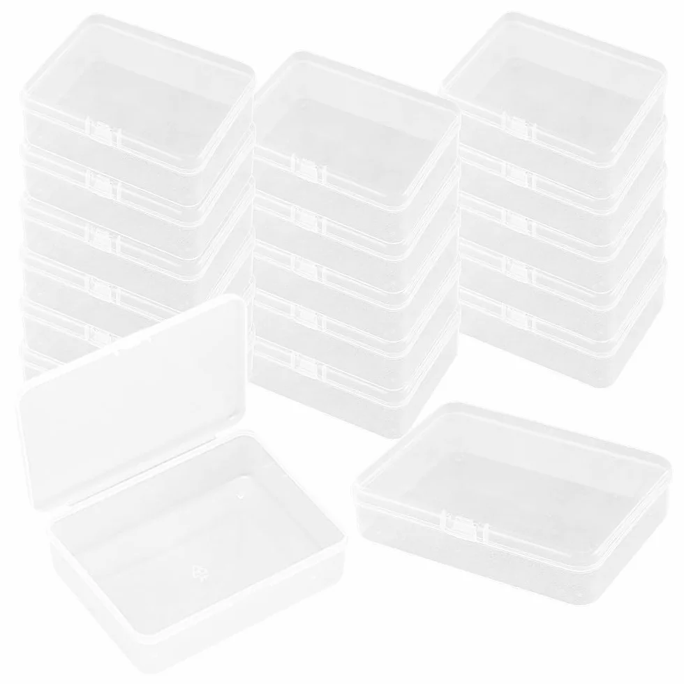 WYAN 18 Contenitori in Plastica Trasparente Rettangolare per Perline e Piccoli Oggetti