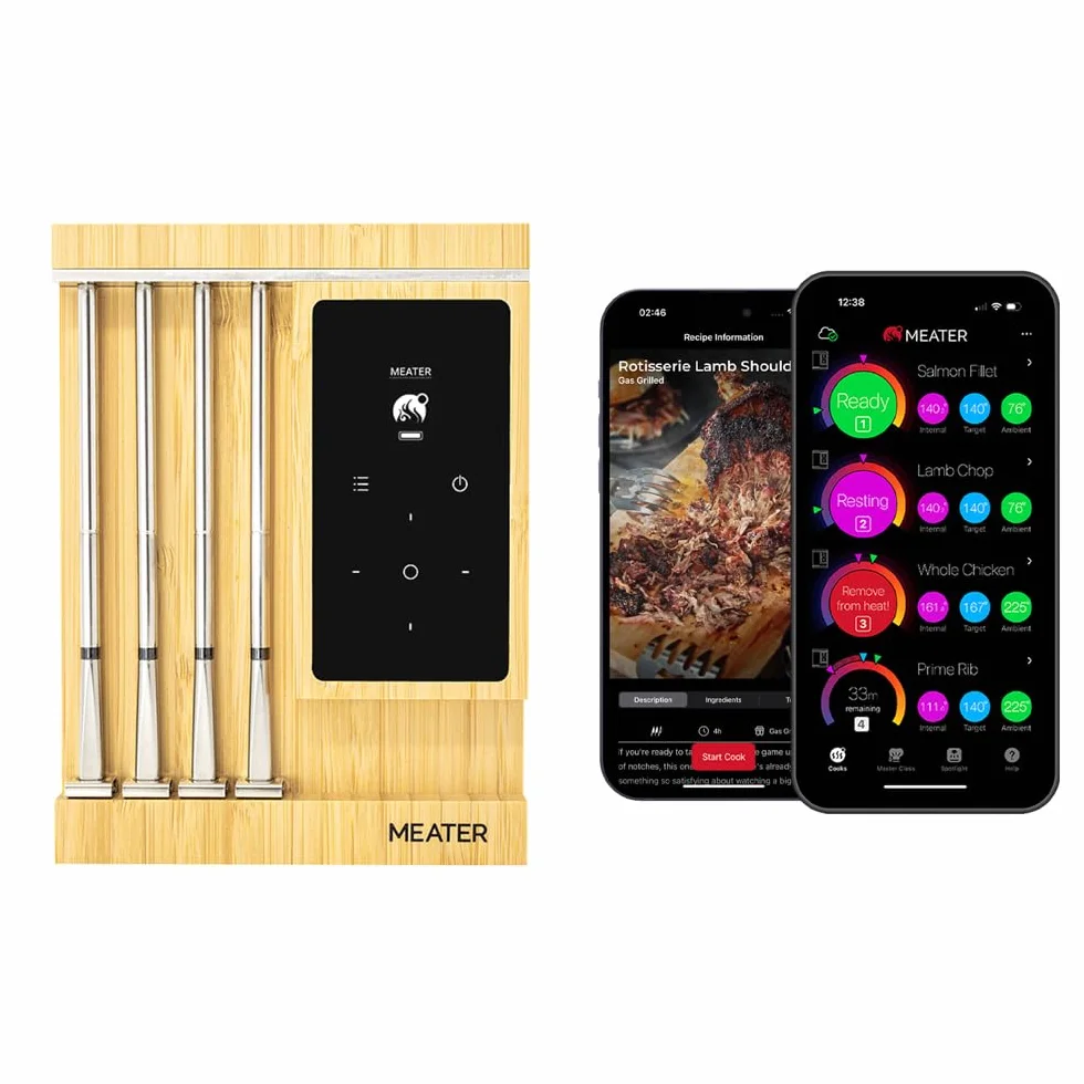 MEATER Pro XL [Novità]: Il termometro per carne wireless intelligente con quattro sonde avanzate | Sensori Multisensore | BBQ, forno, barbecue, affumicatore, friggitrice ad aria calda, friggitrice