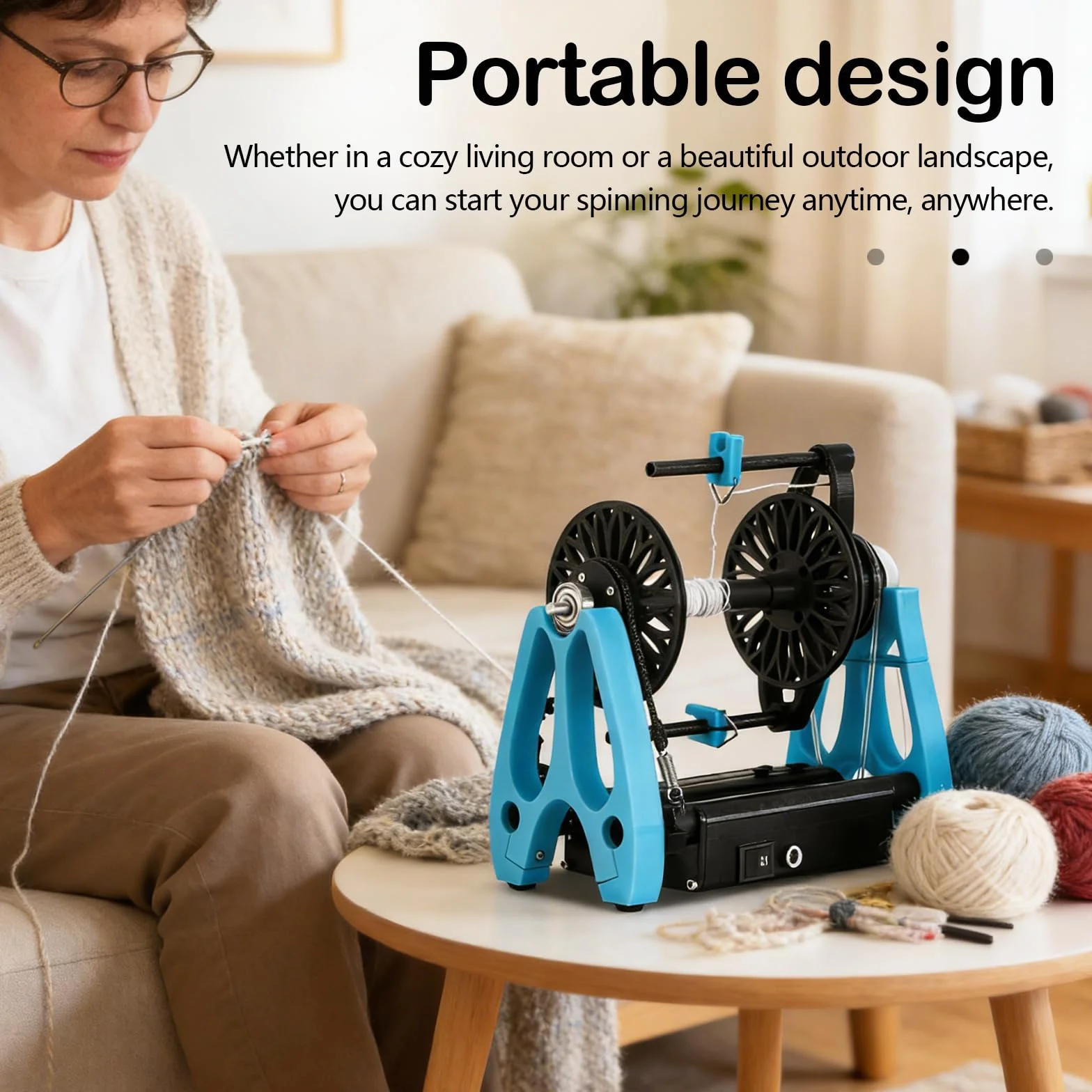 Filatoio Elettrico, Mini Filatoio per Lana per Uso Domestico con Pedale Controllo di velocità Continuo Macchina per Avvolgimento Filati A 1800 Giri/Min per Cotone E Seta