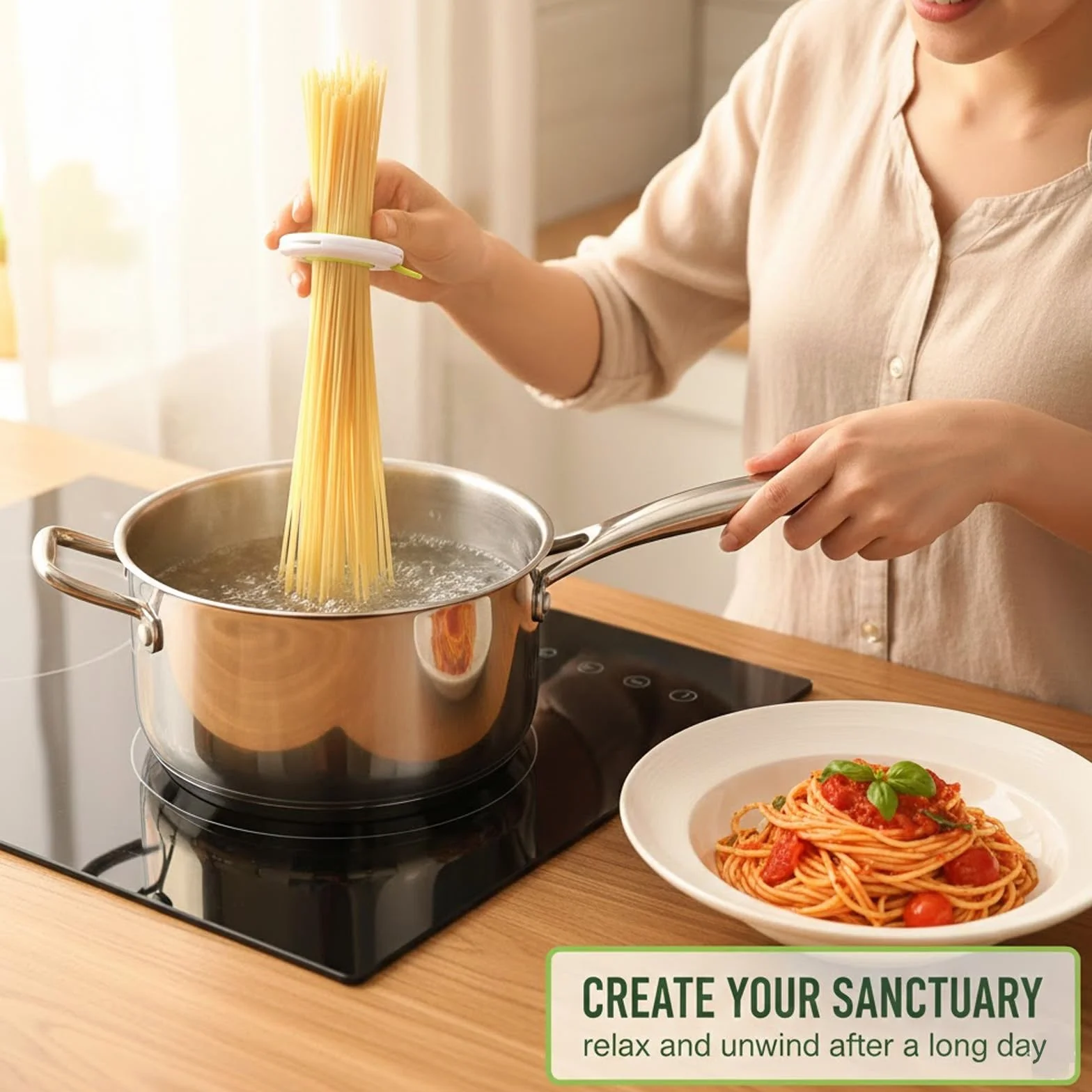Dosaspaghetti a 4 Fori - Misuratore di Spaghetti per Controllo Porzioni - Gadget Cucina Pratico - Ideale per Pasta in Porzioni Perfette