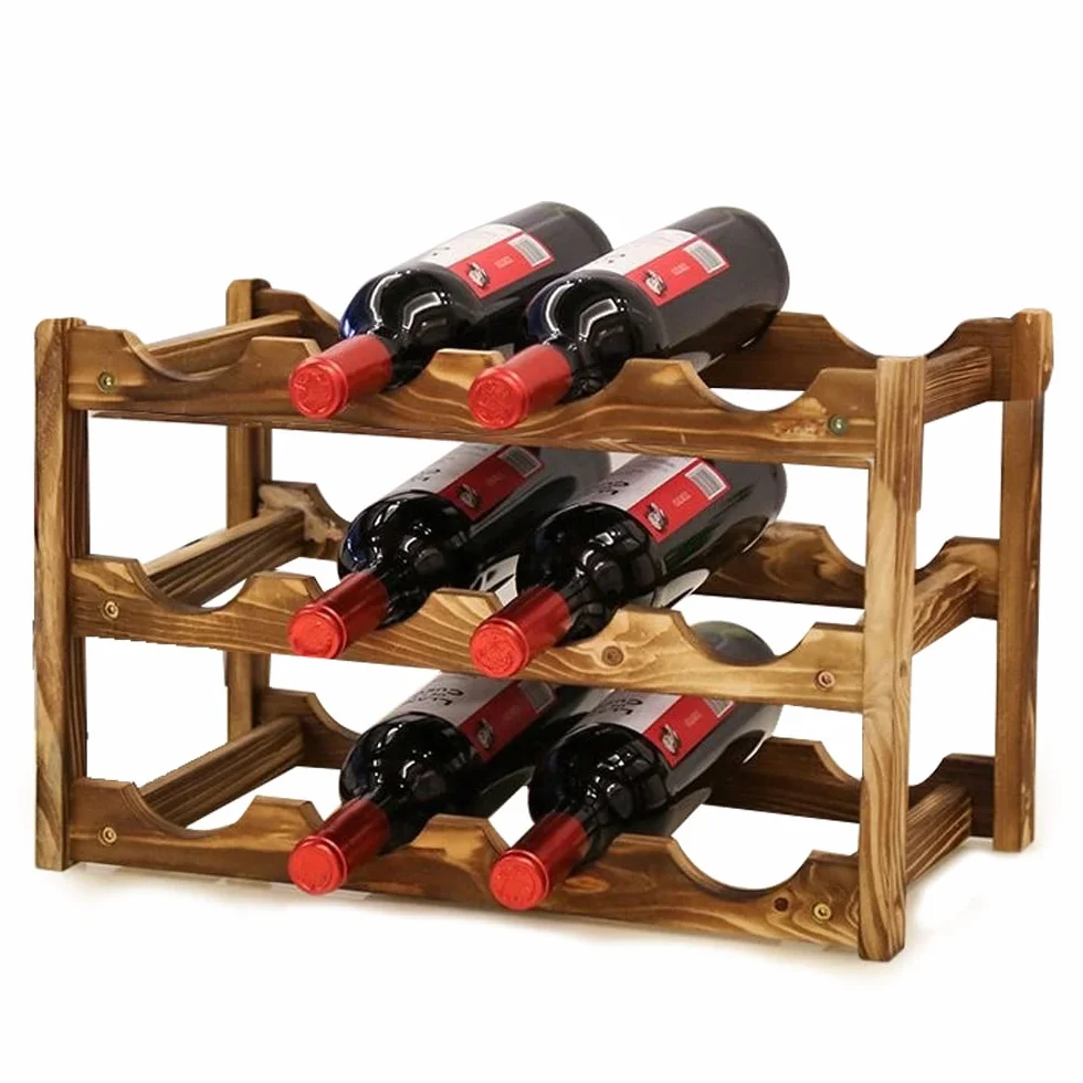 MAGIC SELECT Cantinette Vino in Legno Massiccio per 12 Bottiglie. Portabottiglie Rustico per l'appilazione di Bottiglie da Vino per la Casa, Cantina, Bar, Cucina. Scaffale porta bottiglie di vino