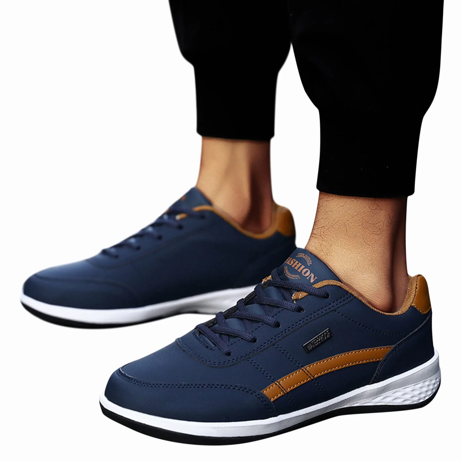 Sneaker ortopediche uomo in pelle antiscivolo leggere basse sportive