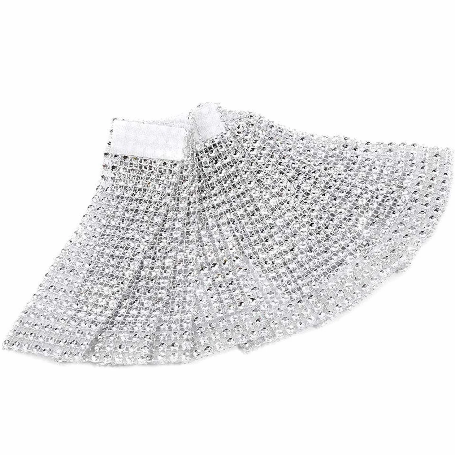 100pcs Portatovaglioli di, Rhinestone Diamond Ribbon tavolo portasciugamani Anello Diamante Nastro di avvolgimento con chiusura decorazione per Natale festa matrimonio argento