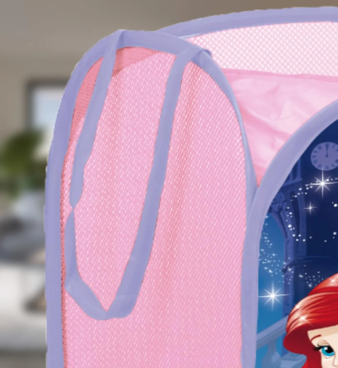 SUPERDIVER - Cesto pieghevole Principesse Disney - Licenza Ufficiale Disney Princess - Perfetto per giocattoli e vestiti - 36x36x58 cm - Ideale per bambini e bambine.