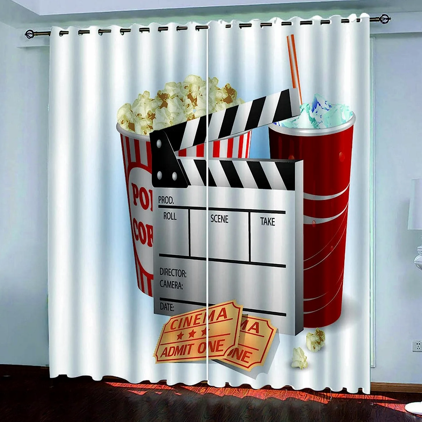 Oscurante Camera Pop Corn Da Film 300 X 280 Cm Da Letto Moderna,Soggiorno Termiche Isolanti Con Occhielli 3D Interno Casa Bambini Decorazione Da Finestre Ufficio Albergo 2 Pannelli -7I7N/T6K