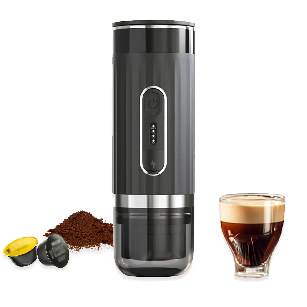 Yunir Caffettiera Piccola, Caffettiera Portatile Autoriscaldante, USB-C, Macchina Portatile, Capsule Originali Compatibili e Compatibili, Mini Caffettiera da Campeggio, Viaggio, Casa