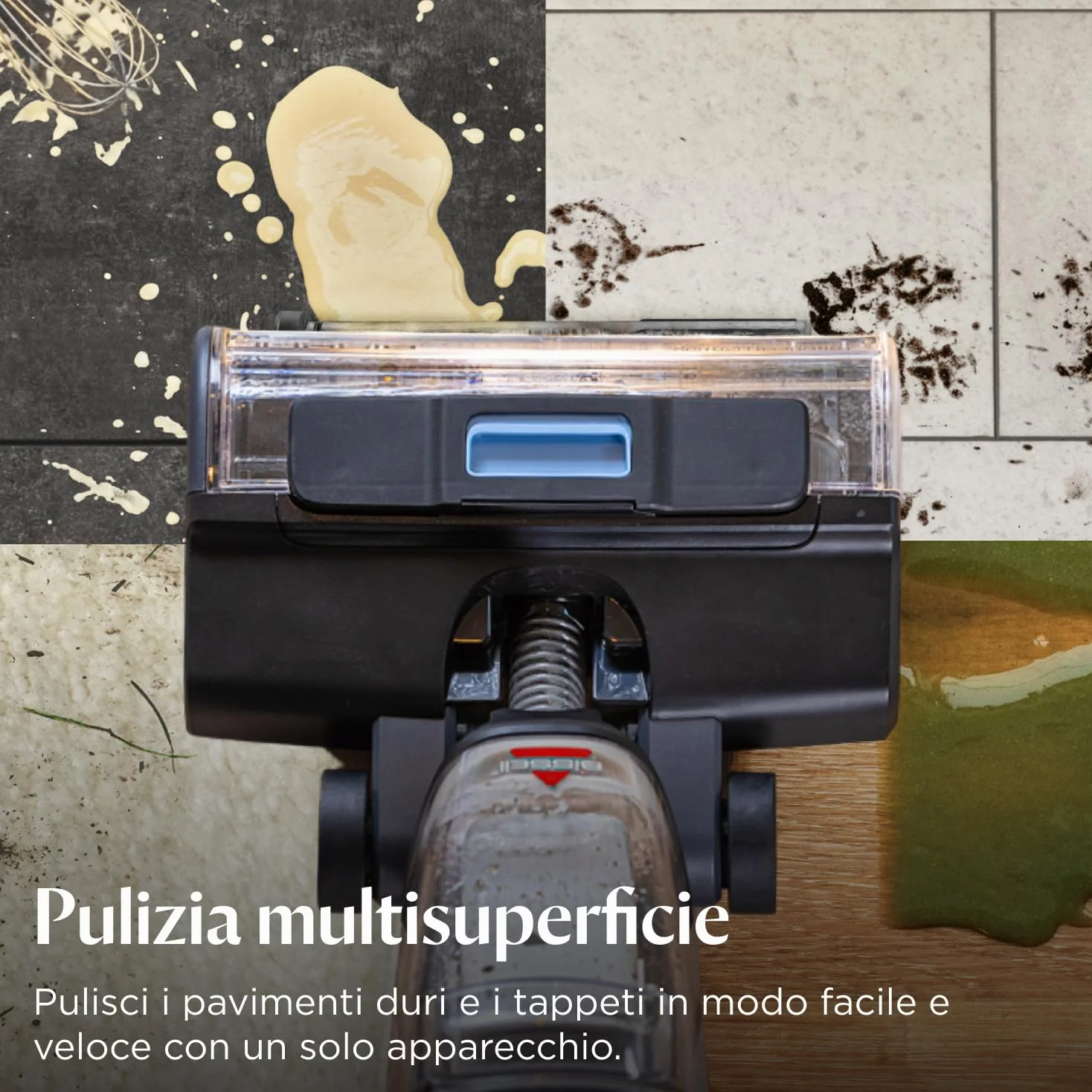 BISSELL CrossWave EdgeFind, aspirapolvere e lavapavimenti, potente sistema di pulizia per i pasticci degli animali domestici, lavapavimenti con tecnologia ZeroGap, aspirapolvere multisuperficie, 4159N