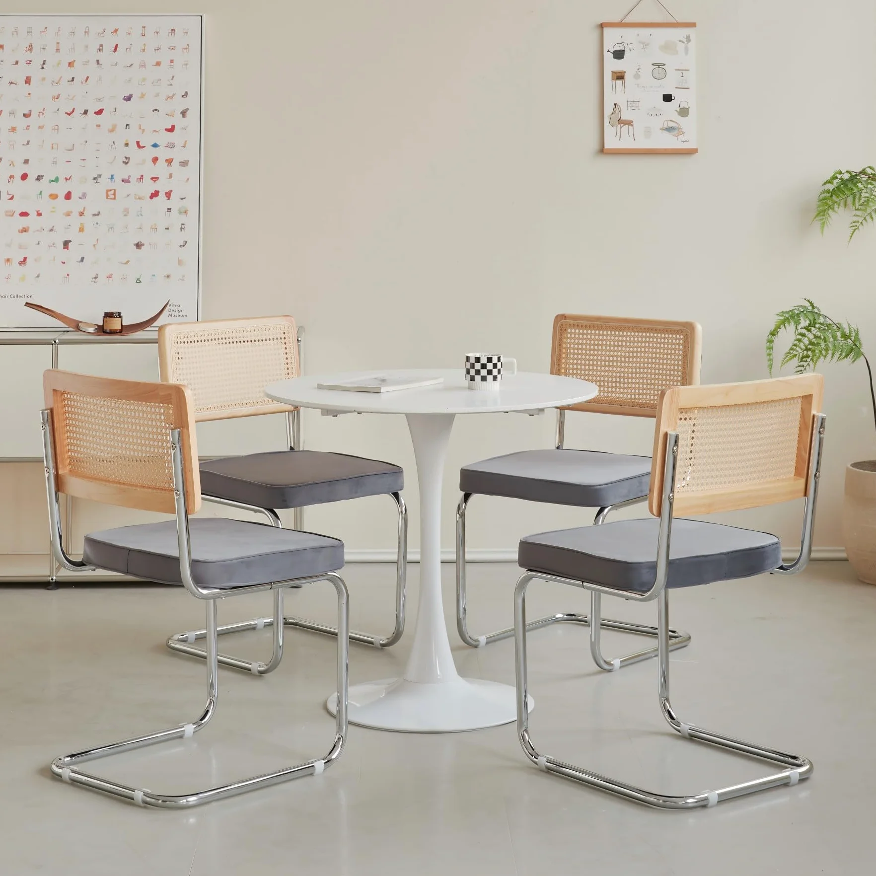 Set di 4 sedie per visitatori, conferenza, ufficio, sala da pranzo