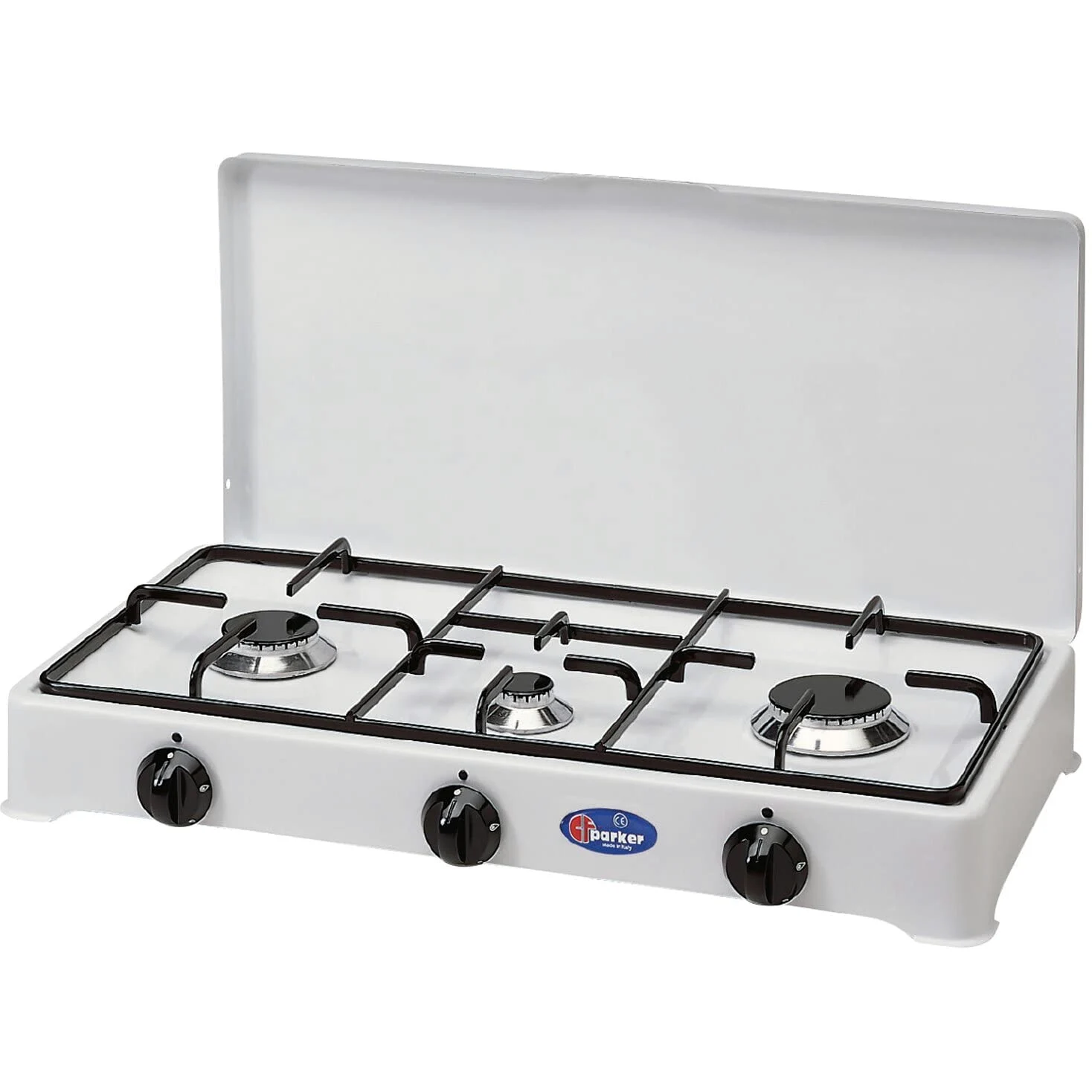 Parker FORNELLO Tre 3 FUOCHI Alimentazione GPL con valvola di Sicurezza per Uso Interno - Made in Italy 5328GPS