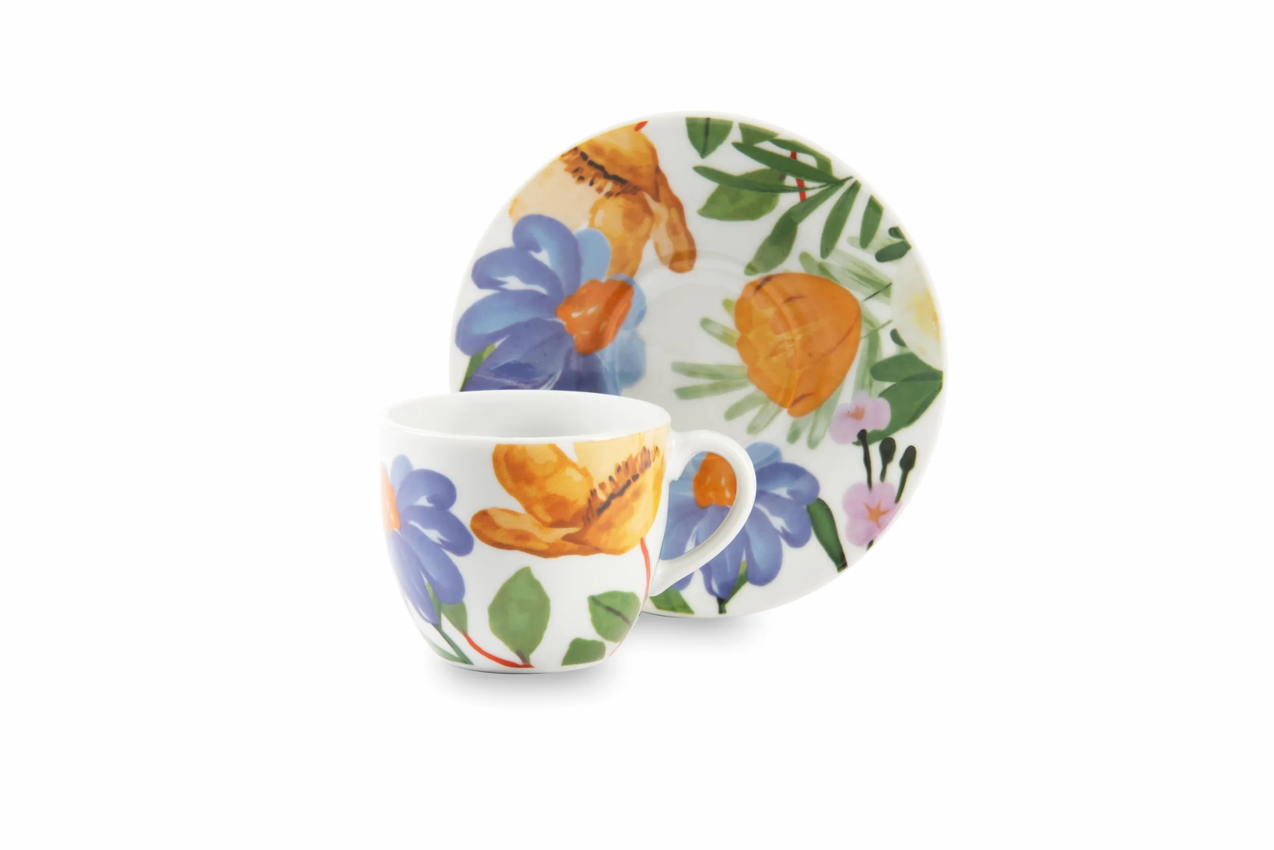 Excelsa Blooming Set 6 Tazzine da Caffè Porcellana 70 ml Multicolore