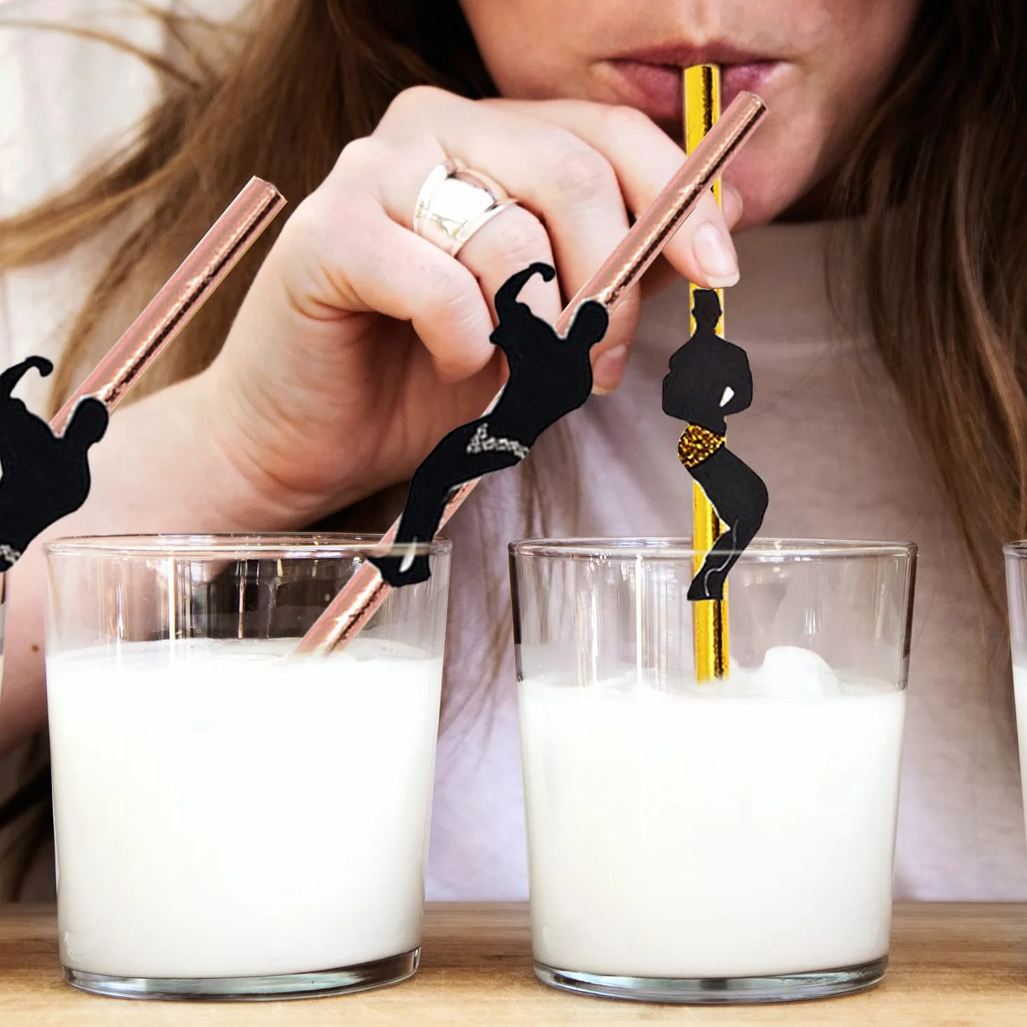 30 cannucce decorative per addio al nubilato, cocktail e spogliarello, dorate, decorazioni per feste per ragazze, addio al nubilato
