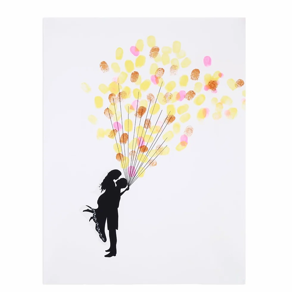 Yosoo Tela per Pittura con Impronte Digitali, Poster con Firma per Invitati al Matrimonio con Tampone di Inchiostro A 6 Colori per Anniversario di Matrimonio