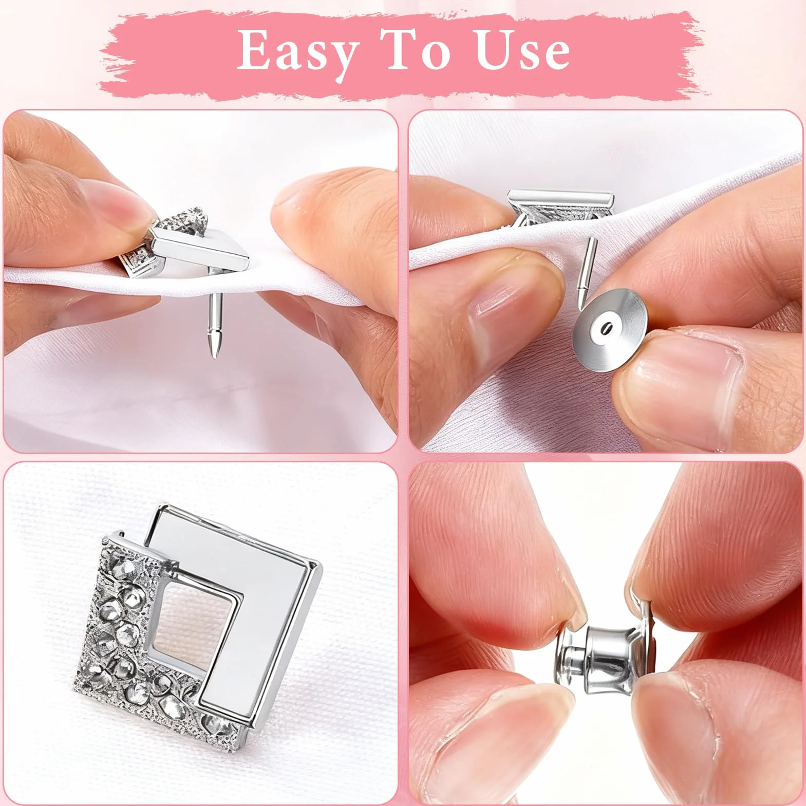 60 Pcs Locking Pin Backs Perni di Bloccaggio 10mm Metallo Chiusura a Perno Spille gioiello di Fissare Chiusura a Pernodi Ricambio per Badge Spille Gioielli Etichette Nome Artigianato DIY
