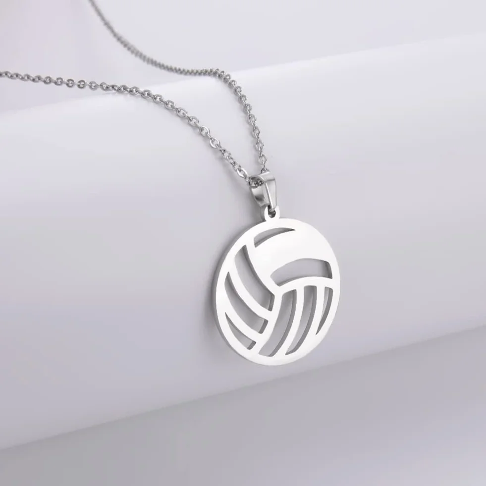 VASSAGO Collana cava da pallavolo in acciaio inox Love Basketball minimalista gioielli sportivi